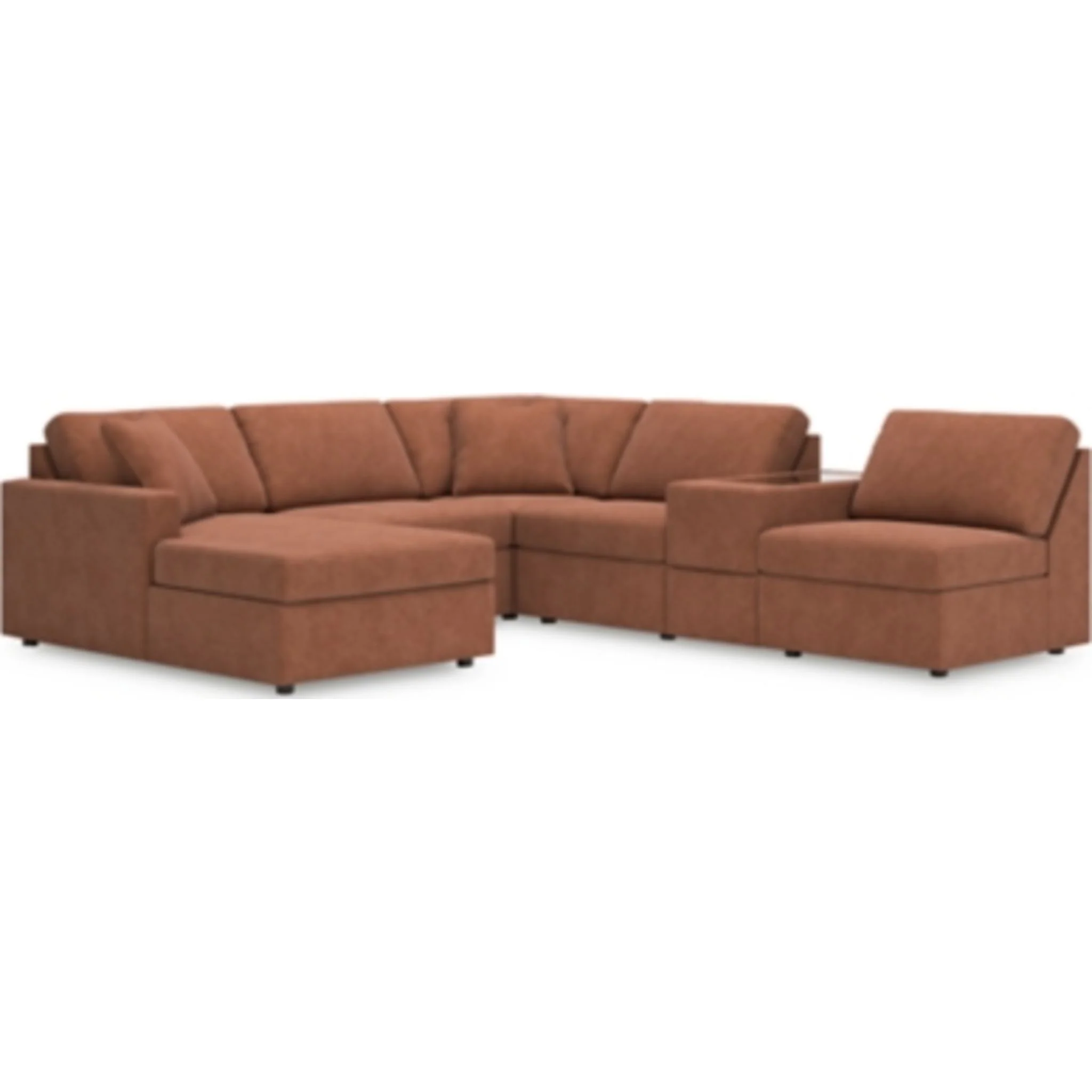 Modmax 6 Piece Modular Sectional with Chaise and Storage Console - Image 44