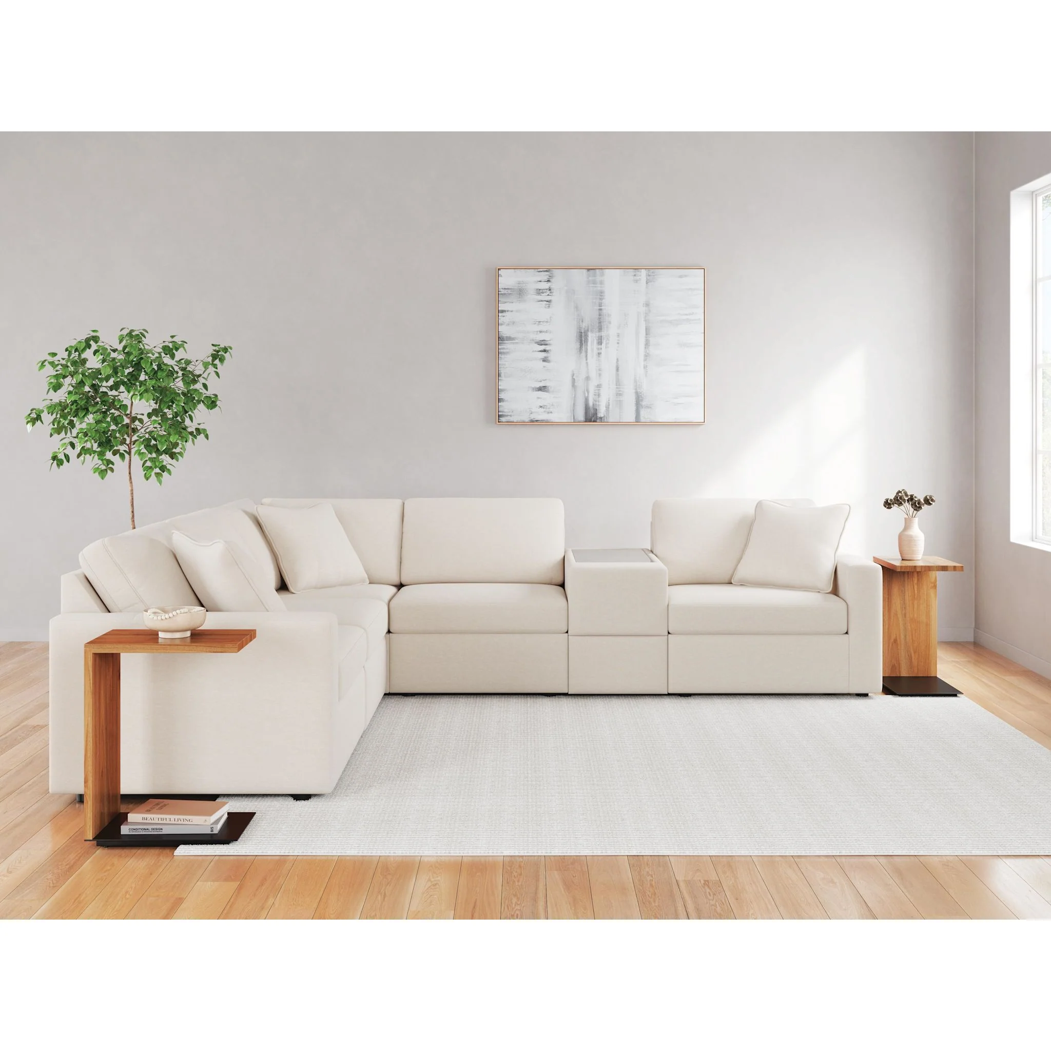Modmax 6 Piece Modular Sectional with Storage Console - Image 25
