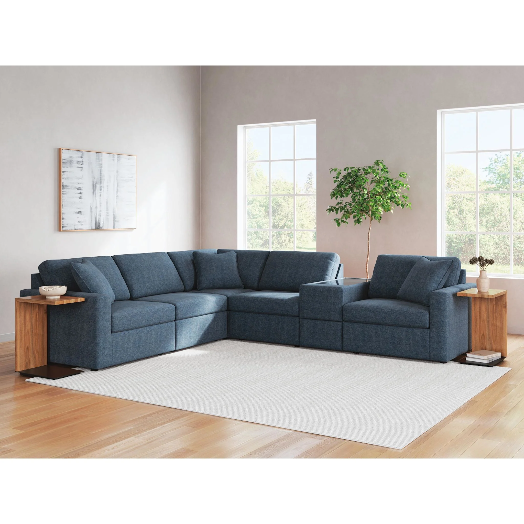 Modmax 6 Piece Modular Sectional with Storage Console - Image 50