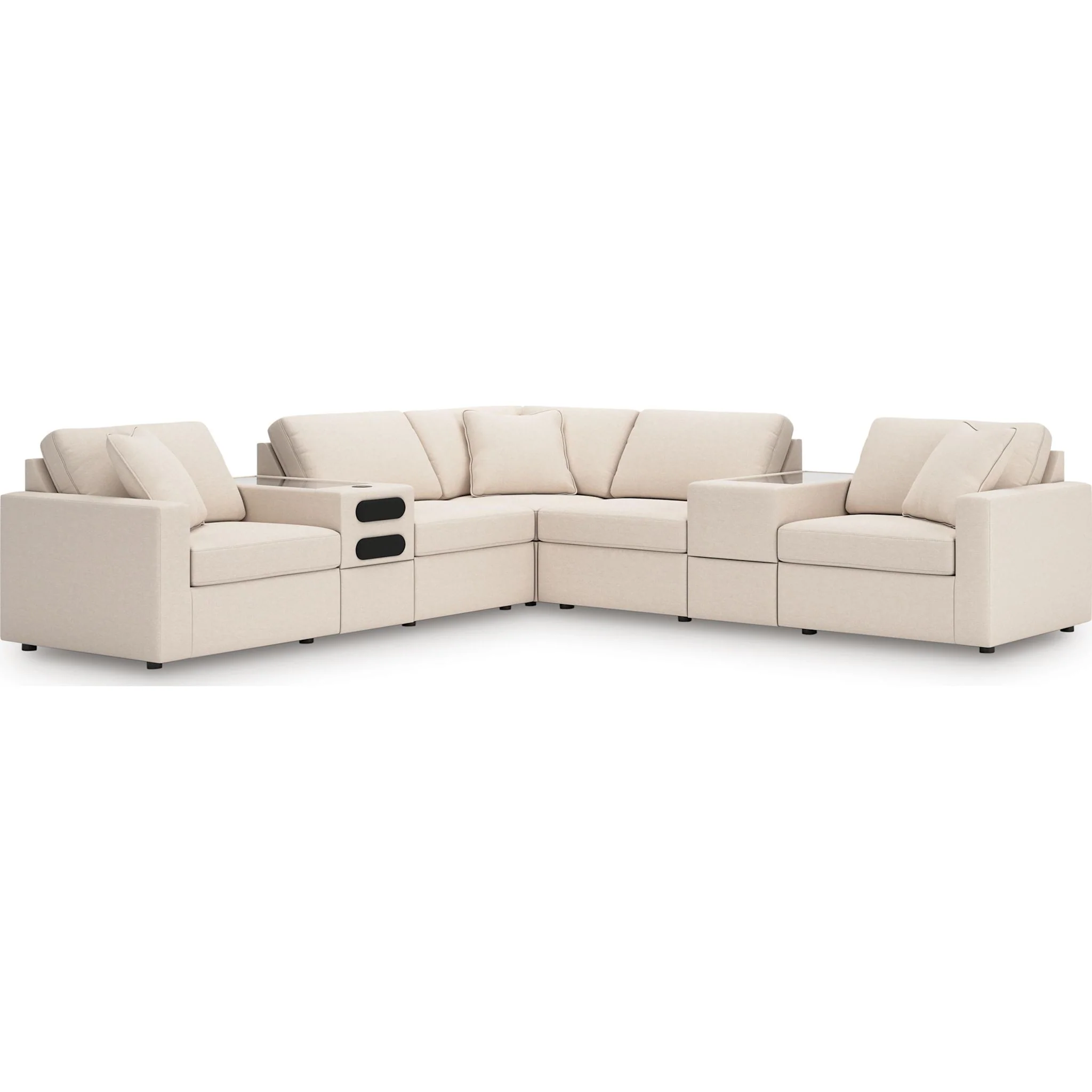 Modmax 7 Piece Modular Sectional with Audio and Storage Consoles - Image 33