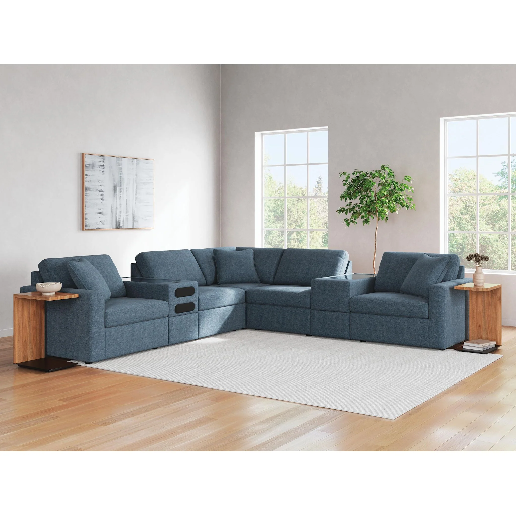 Modmax 7 Piece Modular Sectional with Audio and Storage Consoles - Image 4