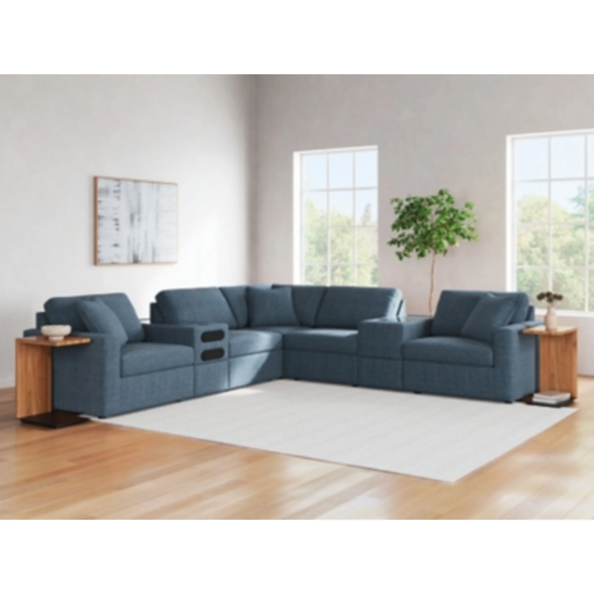 Modmax 7 Piece Modular Sectional with Audio and Storage Consoles - Image 7