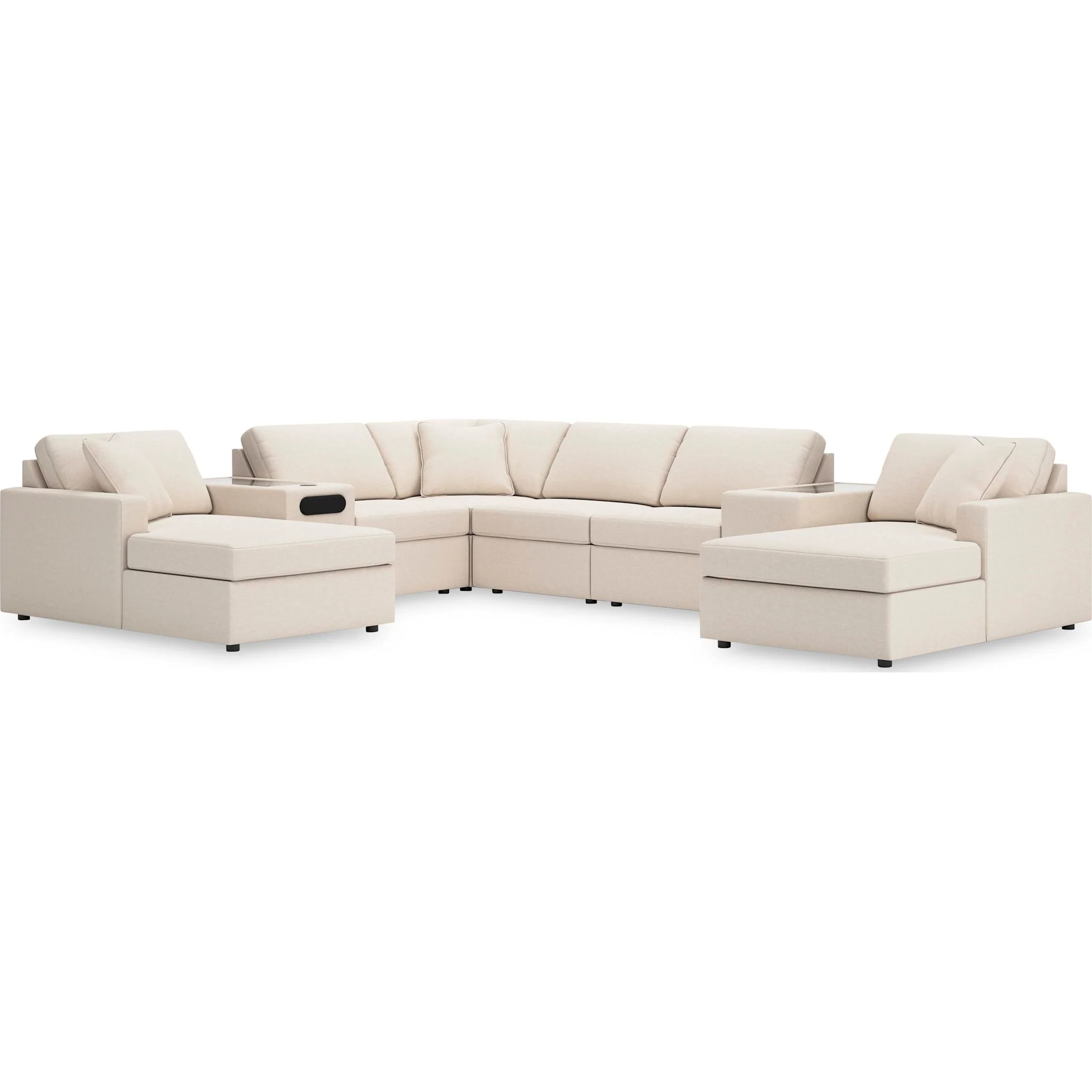 Modmax 8 Piece Modular Double Chaise Sectional with Audio and Storage Consoles - Image 19