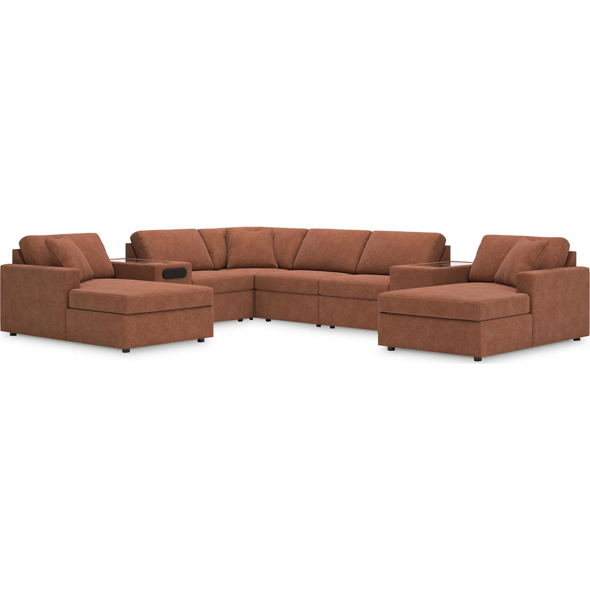 Modmax 8 Piece Modular Double Chaise Sectional with Audio and Storage Consoles - Image 25