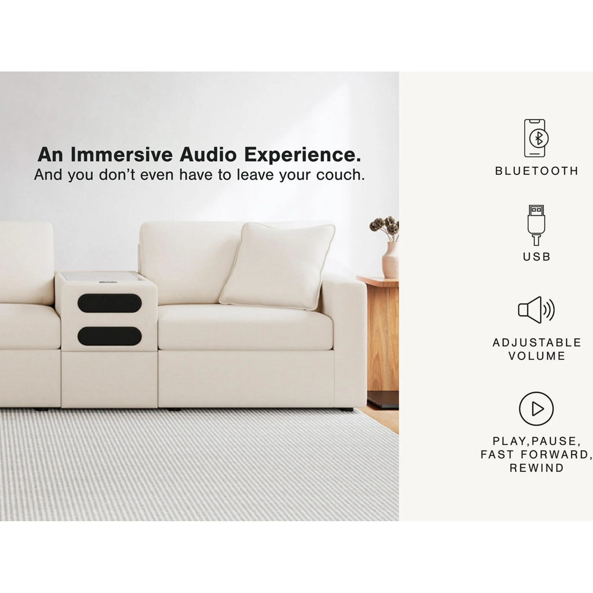 Modmax 8 Piece Modular Sectional with Audio Consoles - Image 114