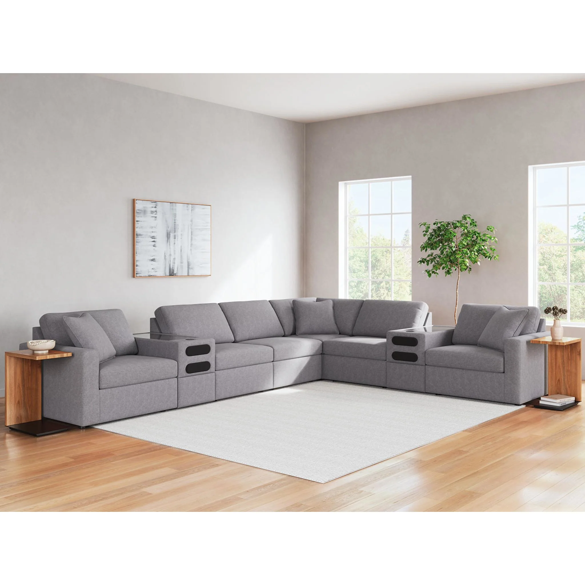 Modmax 8 Piece Modular Sectional with Audio Consoles - Image 16