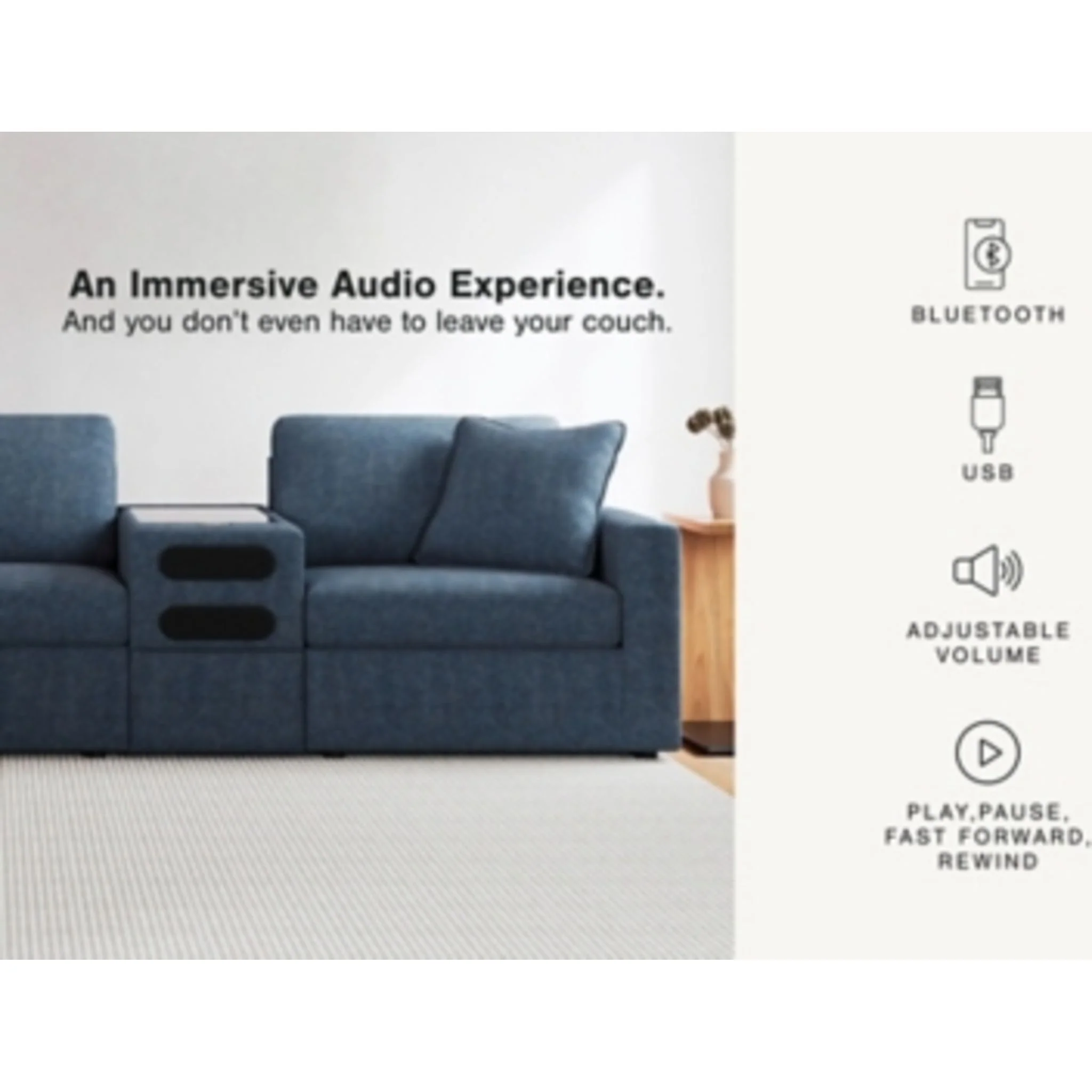 Modmax 8 Piece Modular Sectional with Audio Consoles - Image 56