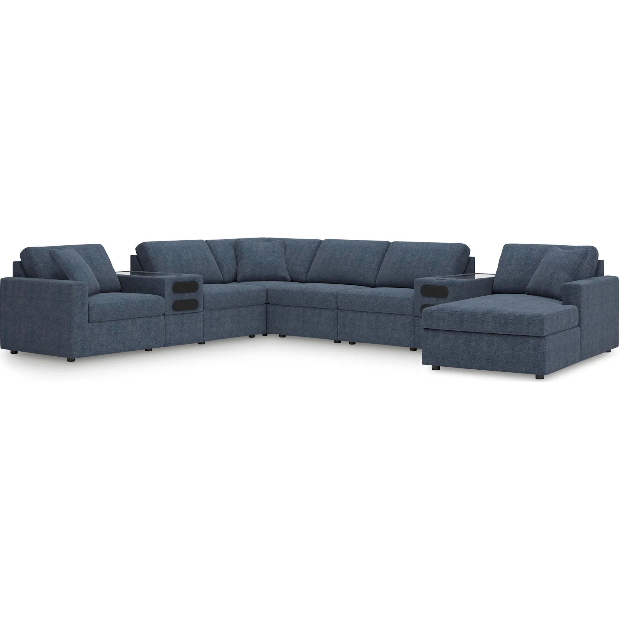 Modmax 8 Piece Modular Sectional with Chaise and Audio Consoles - Image 17