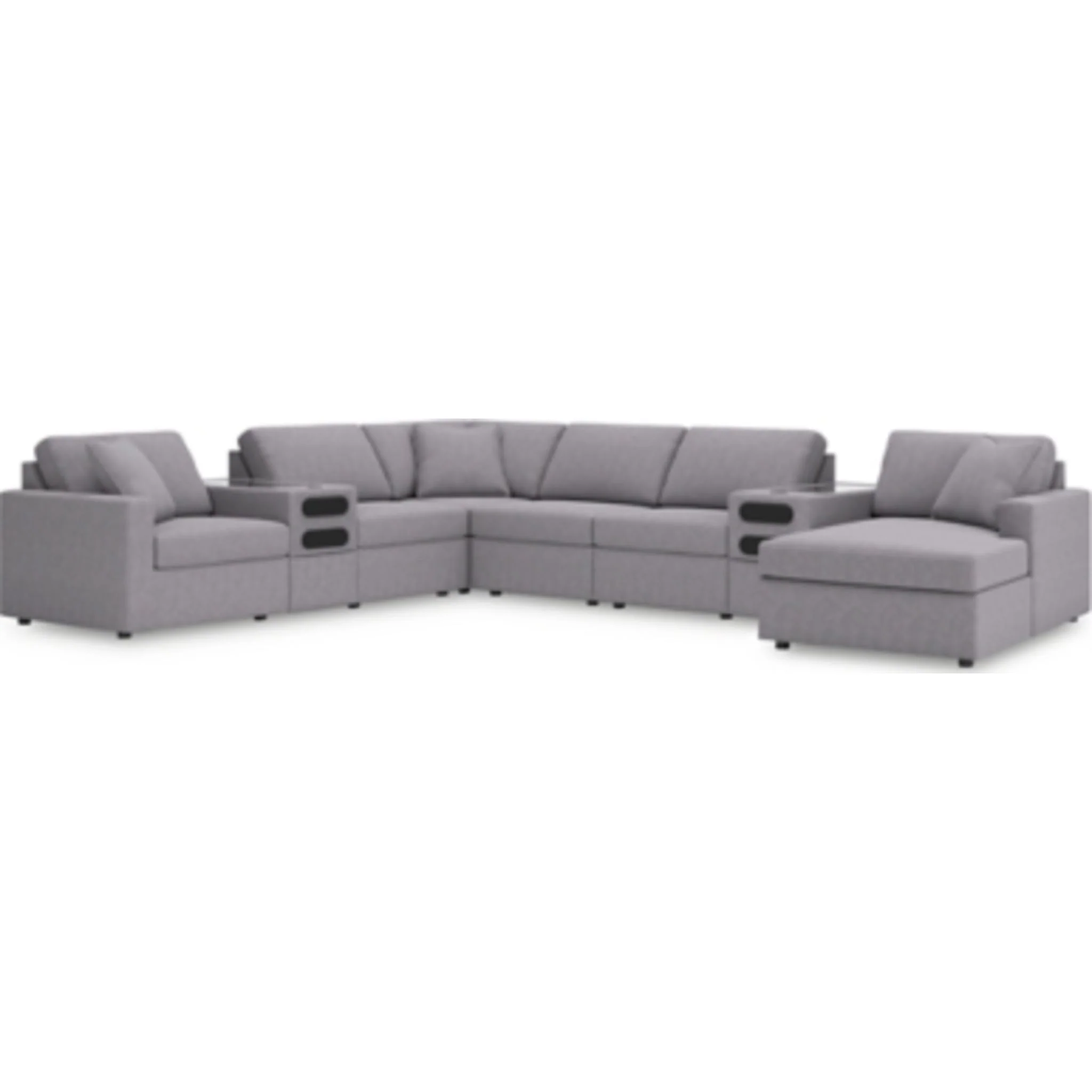 Modmax 8 Piece Modular Sectional with Chaise and Audio Consoles - Image 202
