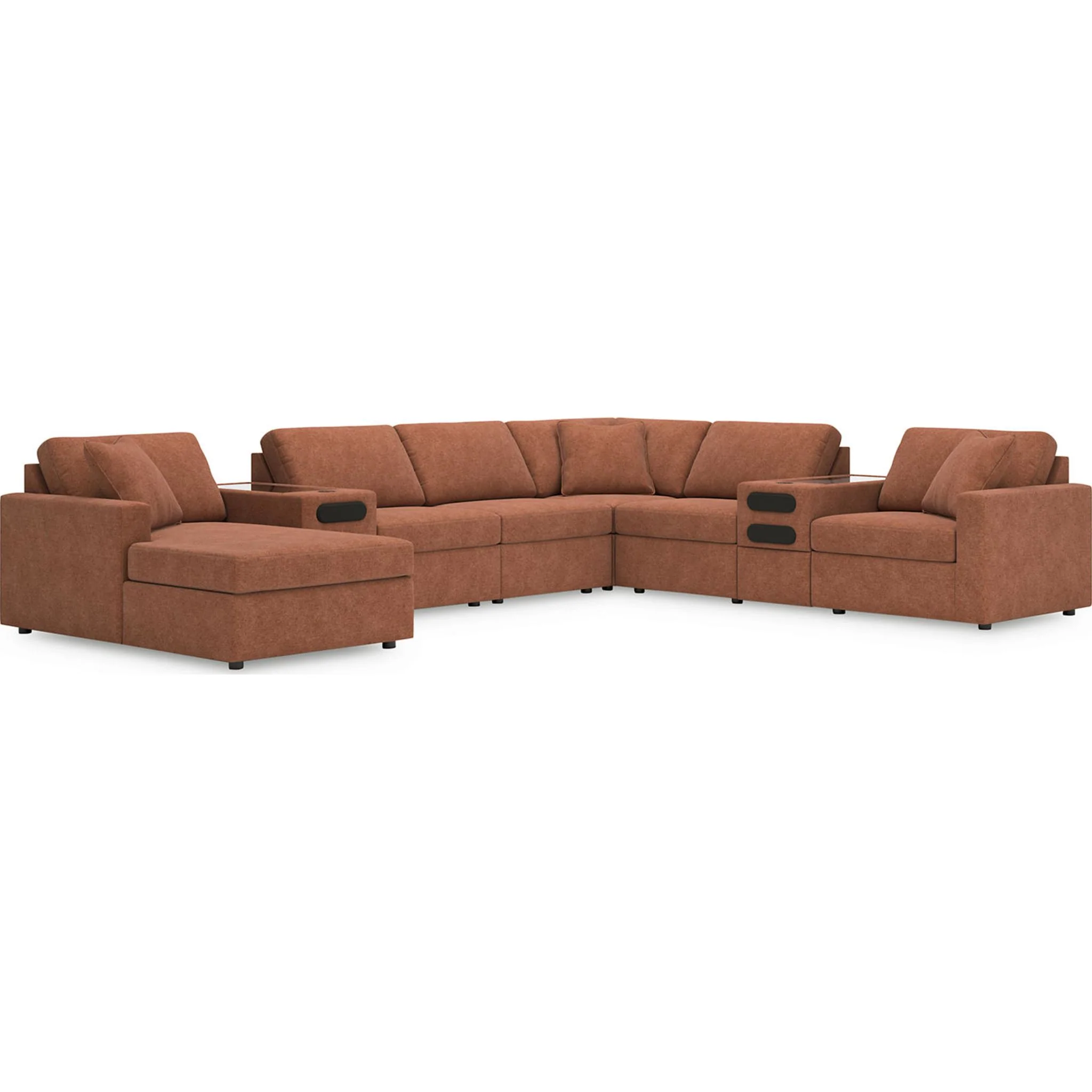 Modmax 8 Piece Modular Sectional with Chaise and Audio Consoles - Image 73