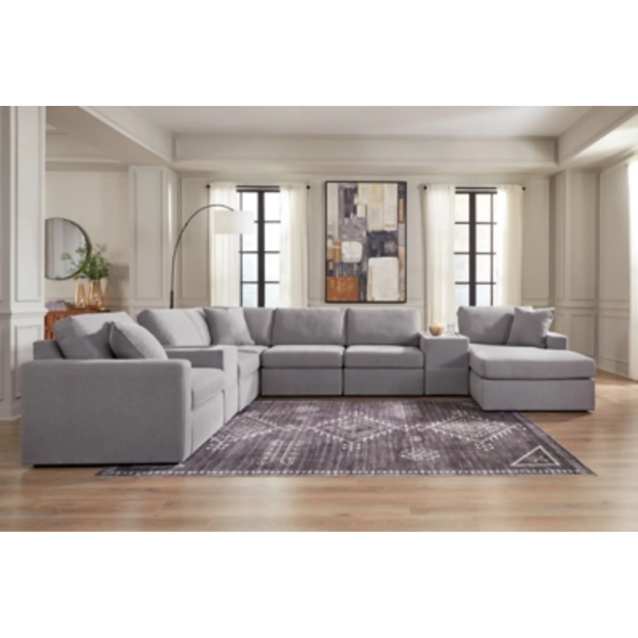 Modmax 8 Piece Modular Sectional with Chaise and Storage Consoles - Image 121