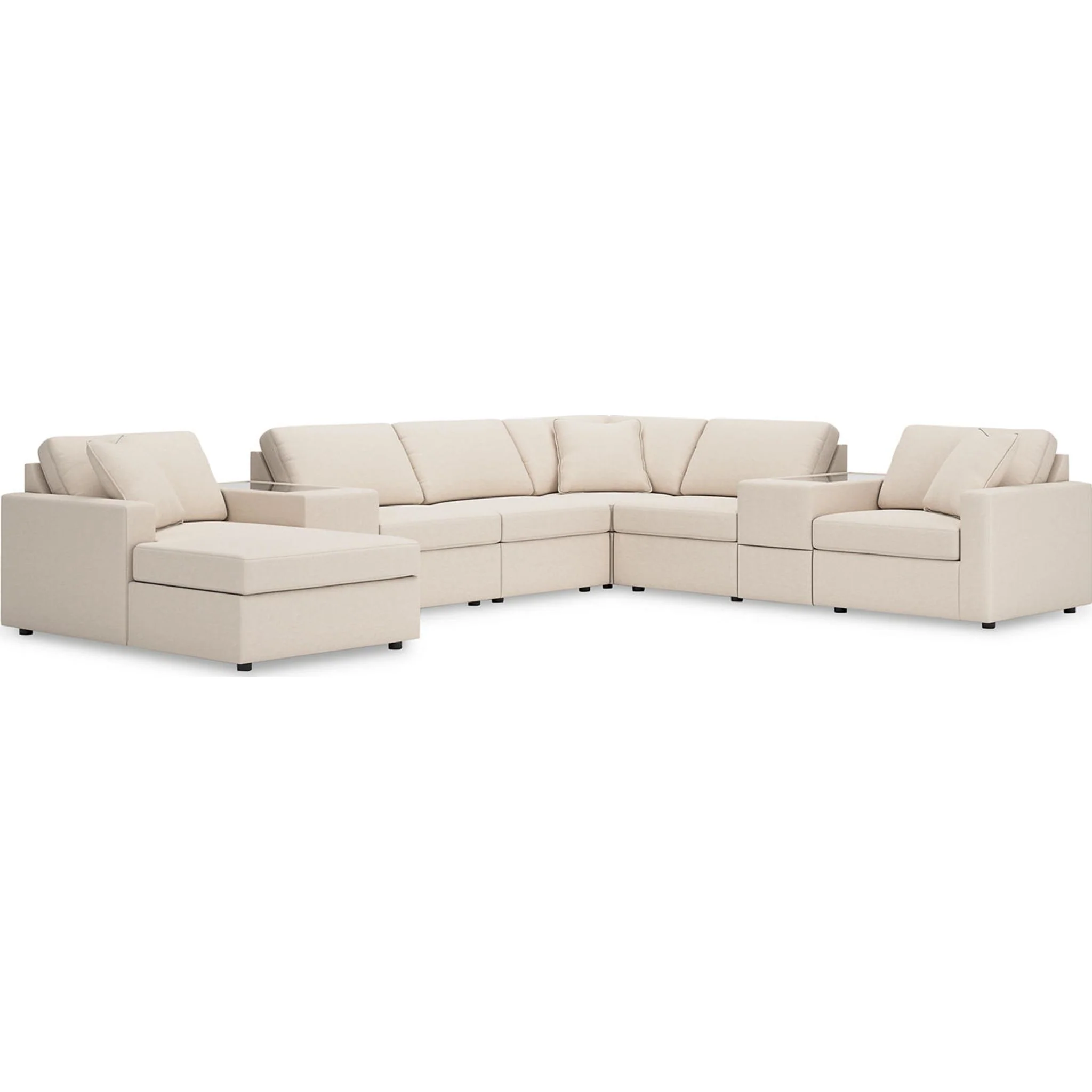 Modmax 8 Piece Modular Sectional with Chaise and Storage Consoles - Image 24