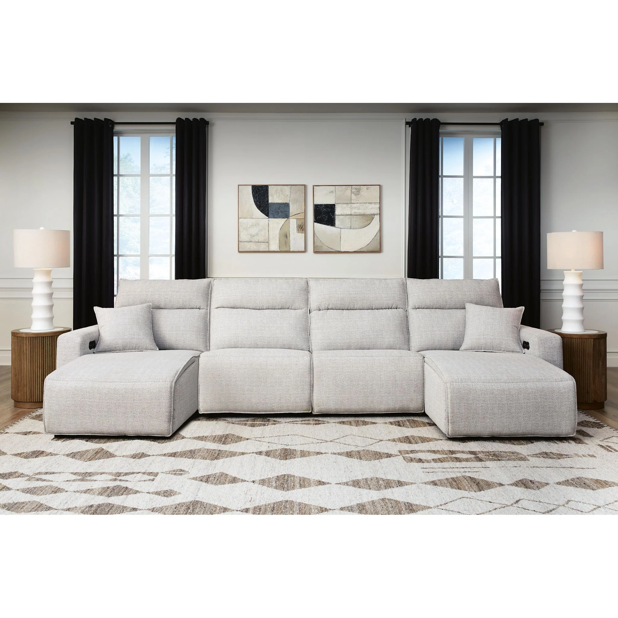 Modmax II 4 Piece Modular Reclining Sectional with Double Chaise - Image 2