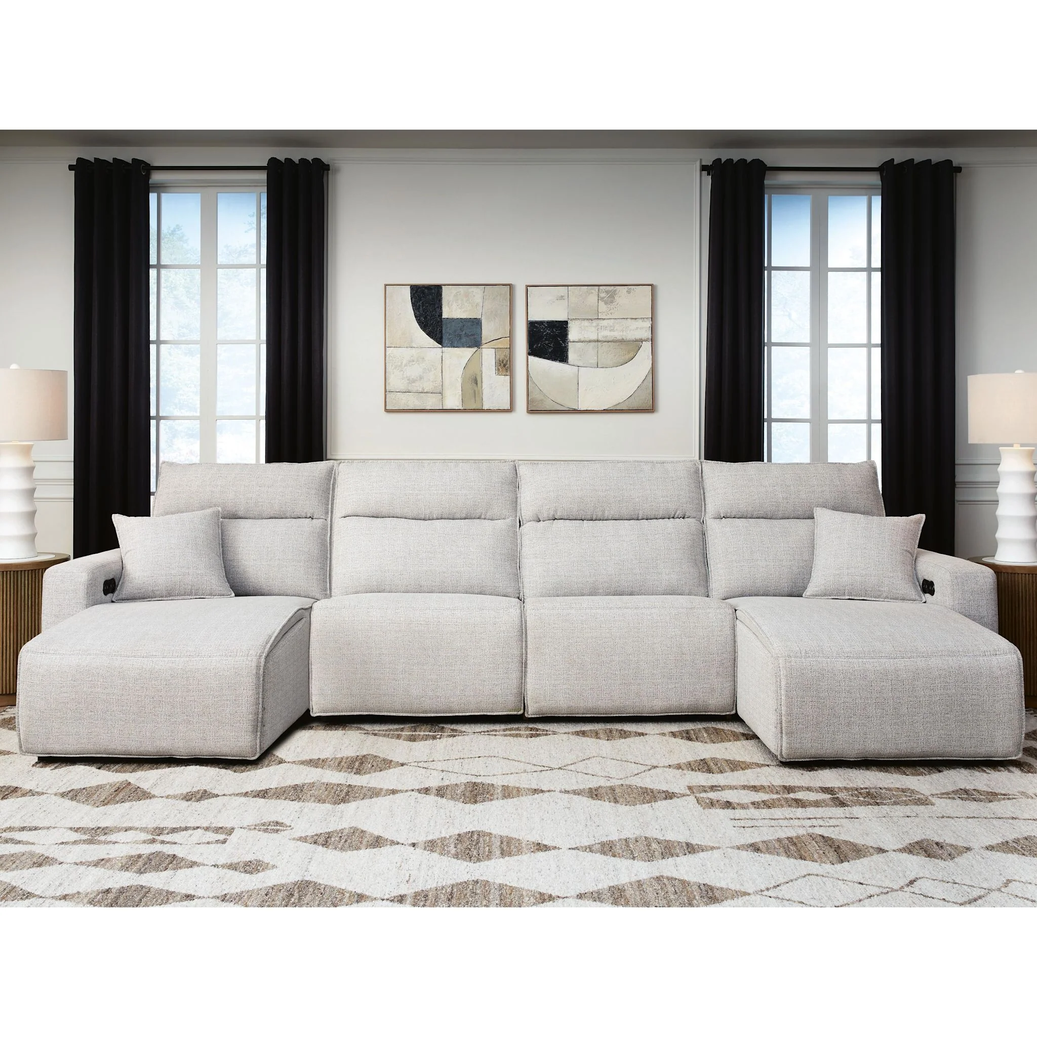 Modmax II 4 Piece Modular Reclining Sectional with Double Chaise - Image 4