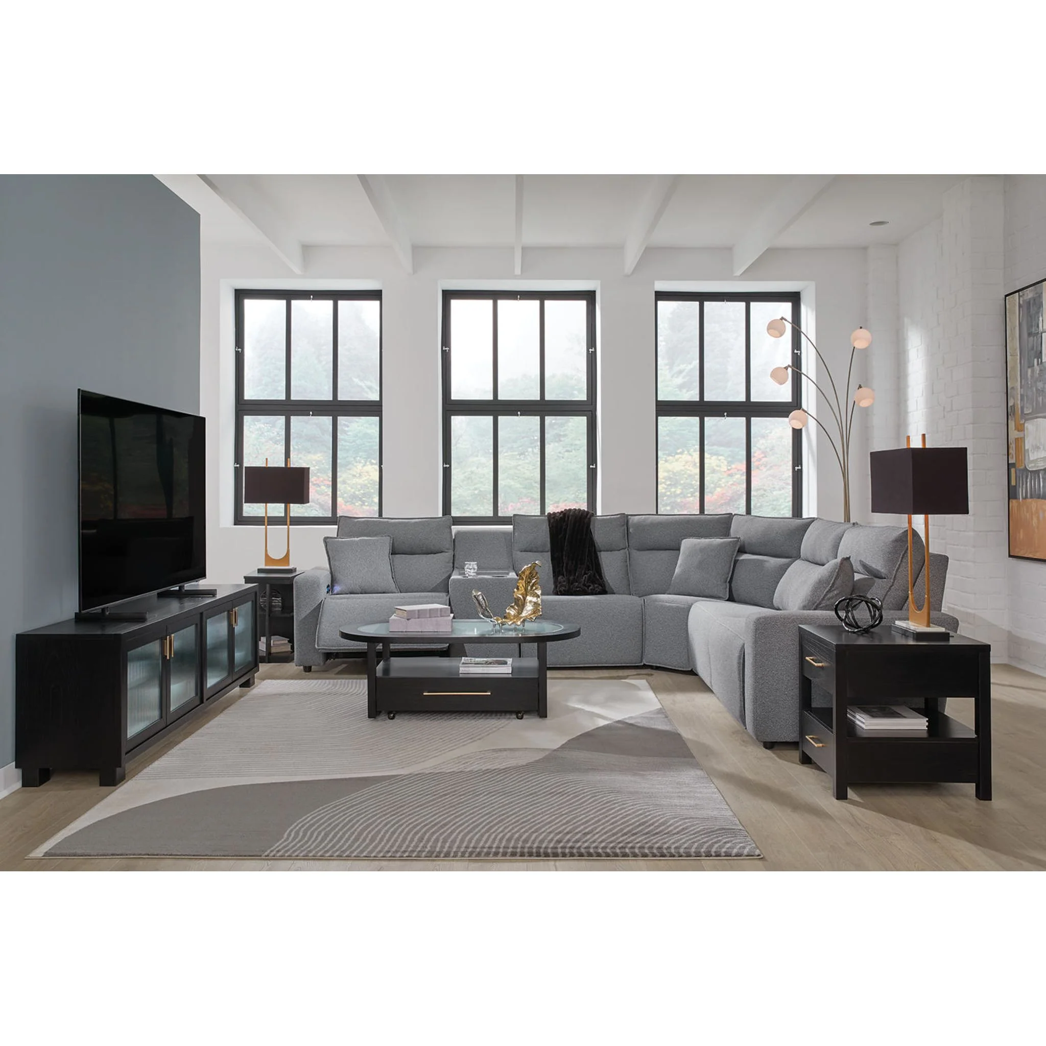 Modmax II 6 Piece Modular Reclining Sectional with Console - Image 37