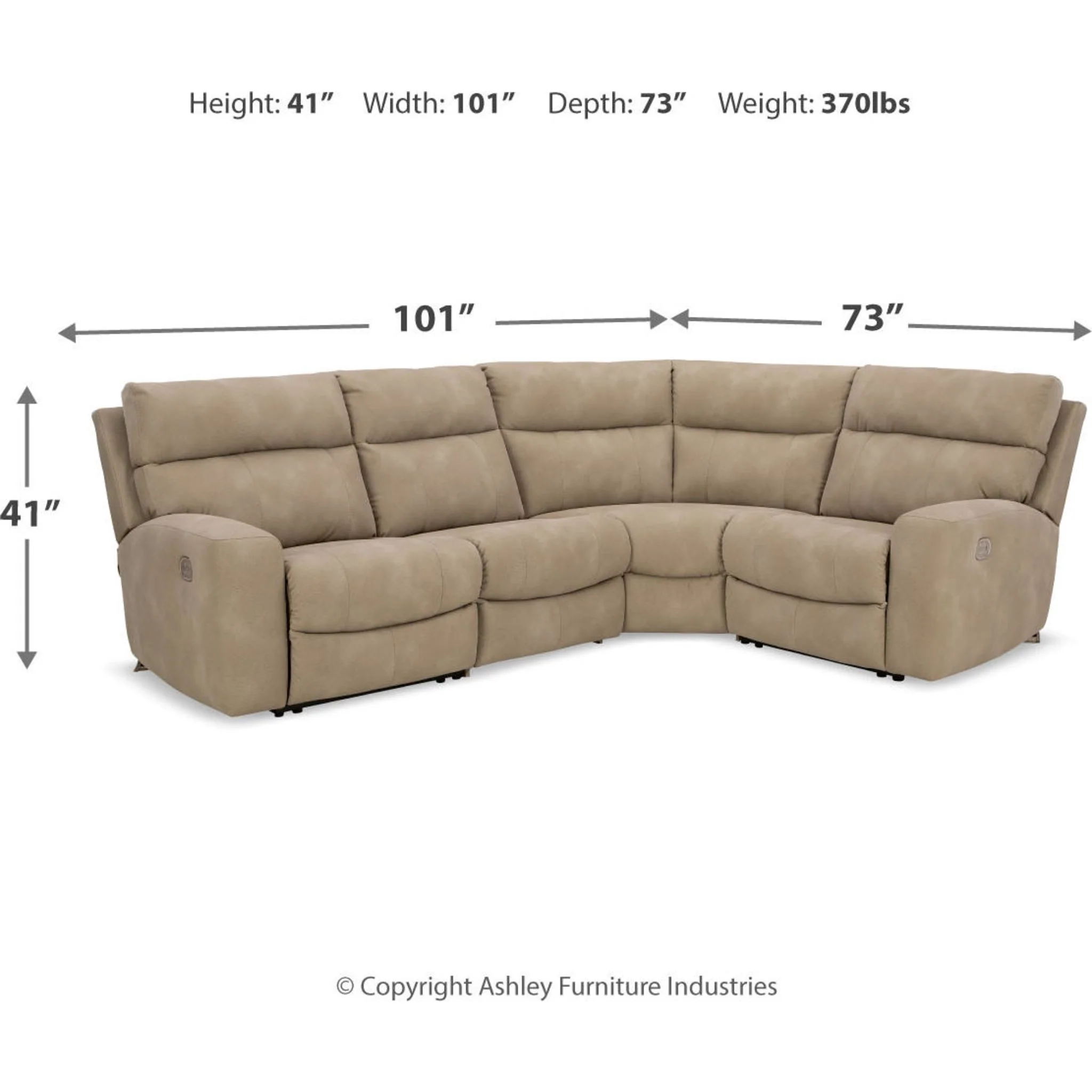 Next-Gen Durapella 4 Piece Modular Power Reclining Sectional - Image 4