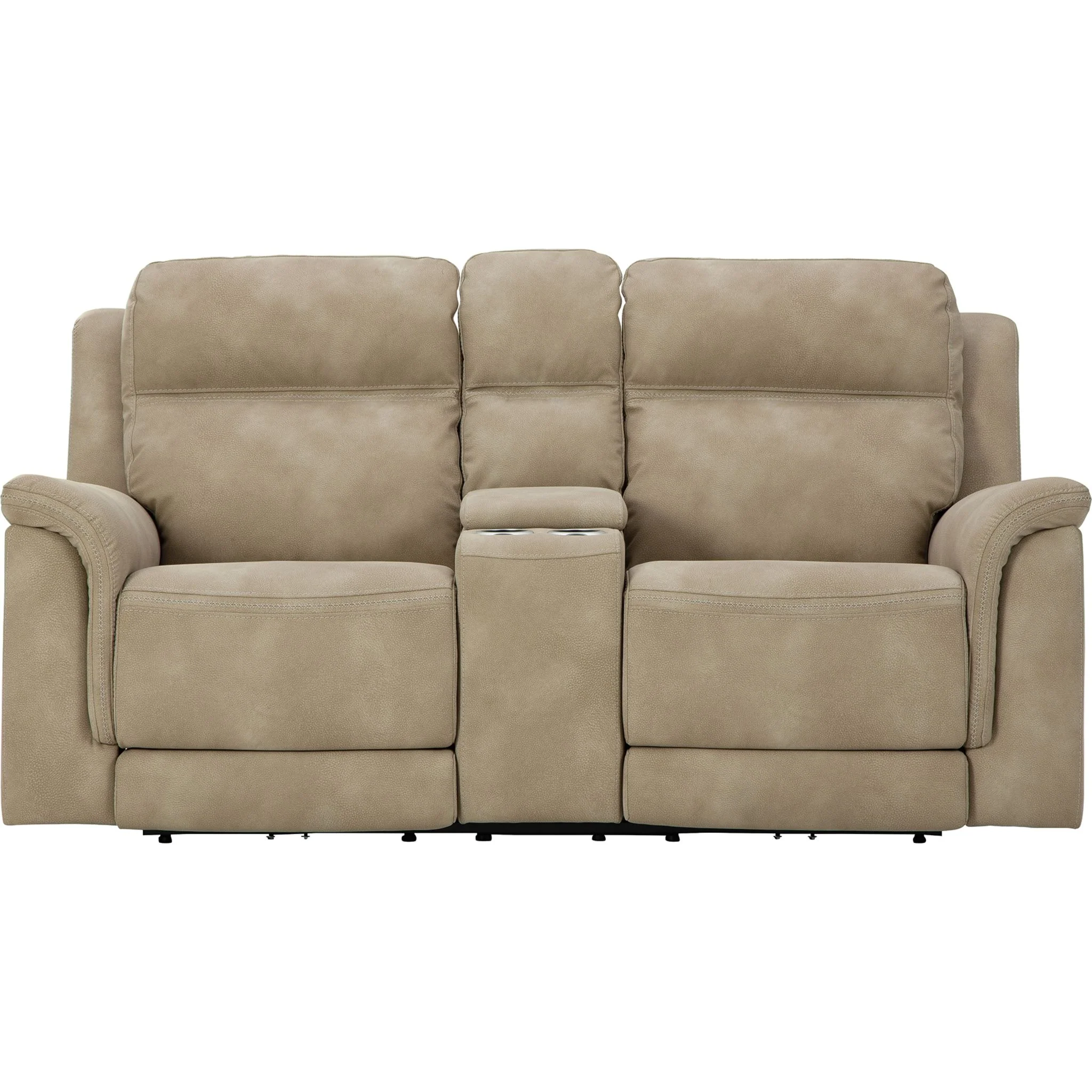 Next-Gen Durapella Power Reclining Loveseat Console with Adjustable Headrest