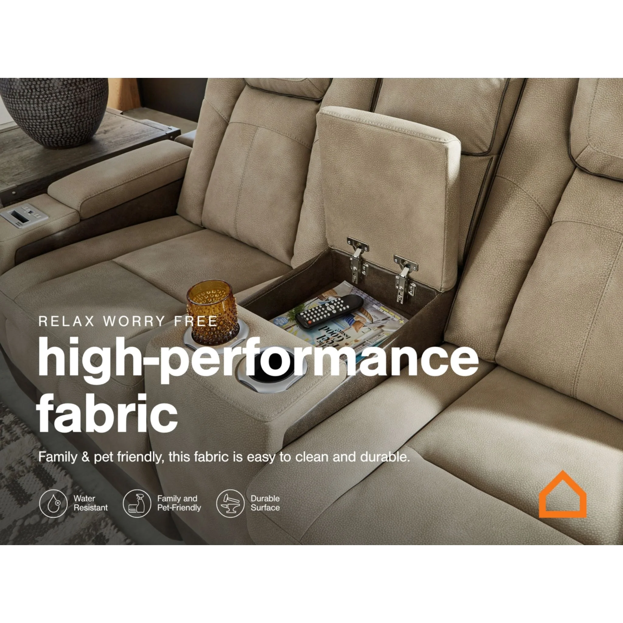 Next-Gen Durapella Power Reclining Loveseat Console with Adjustable Headrest - Image 13