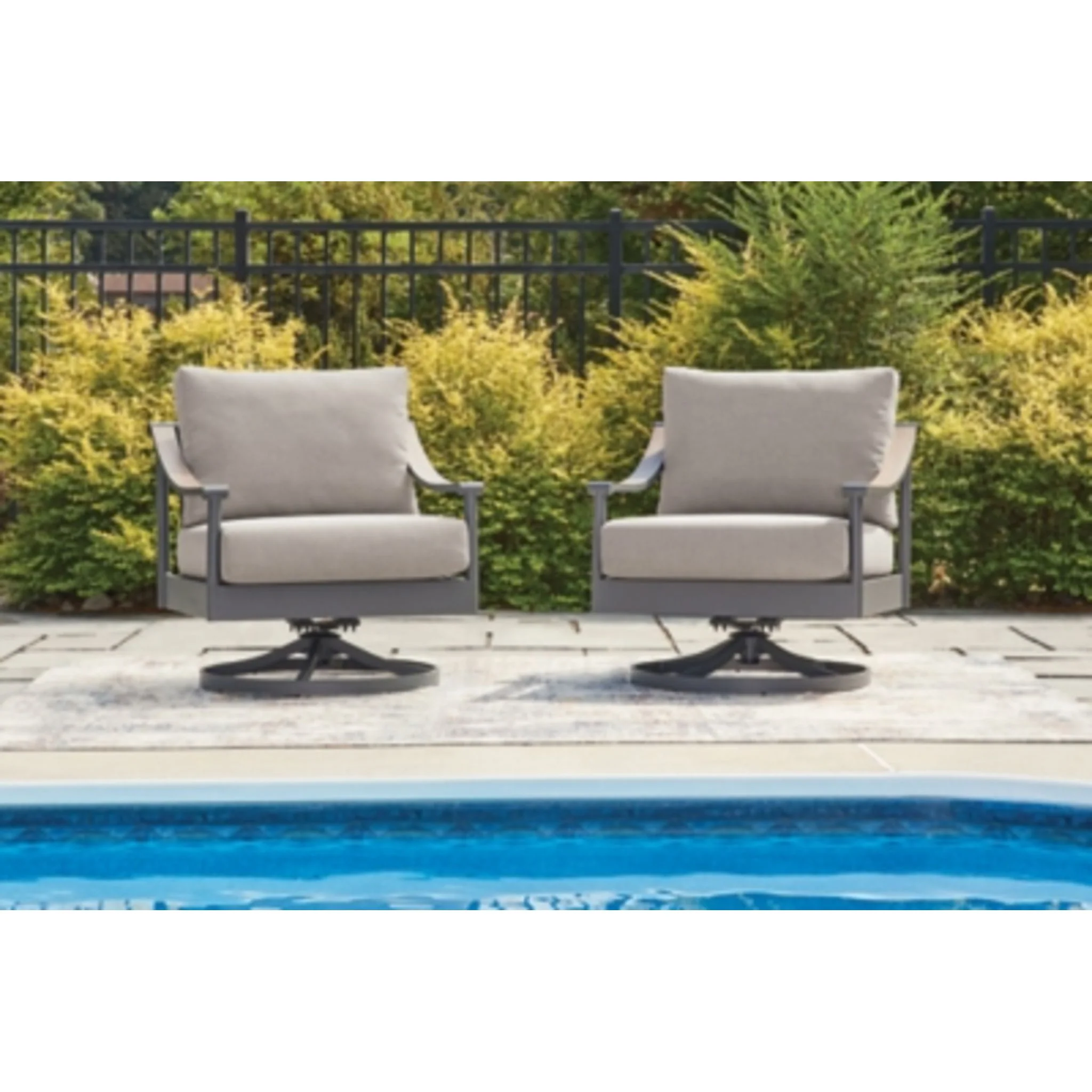 North Island Outdoor Swivel Lounge Chair with Cushion - Image 10
