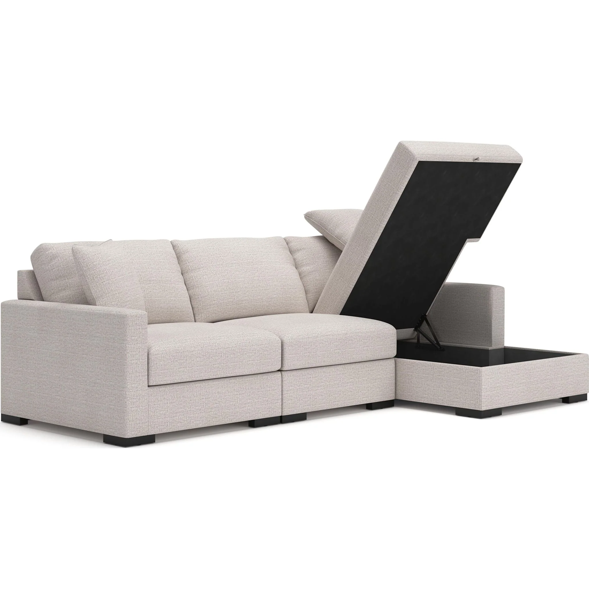 Omaha-Exclusive 3 Piece Sectional with Storage Chaise - Image 2