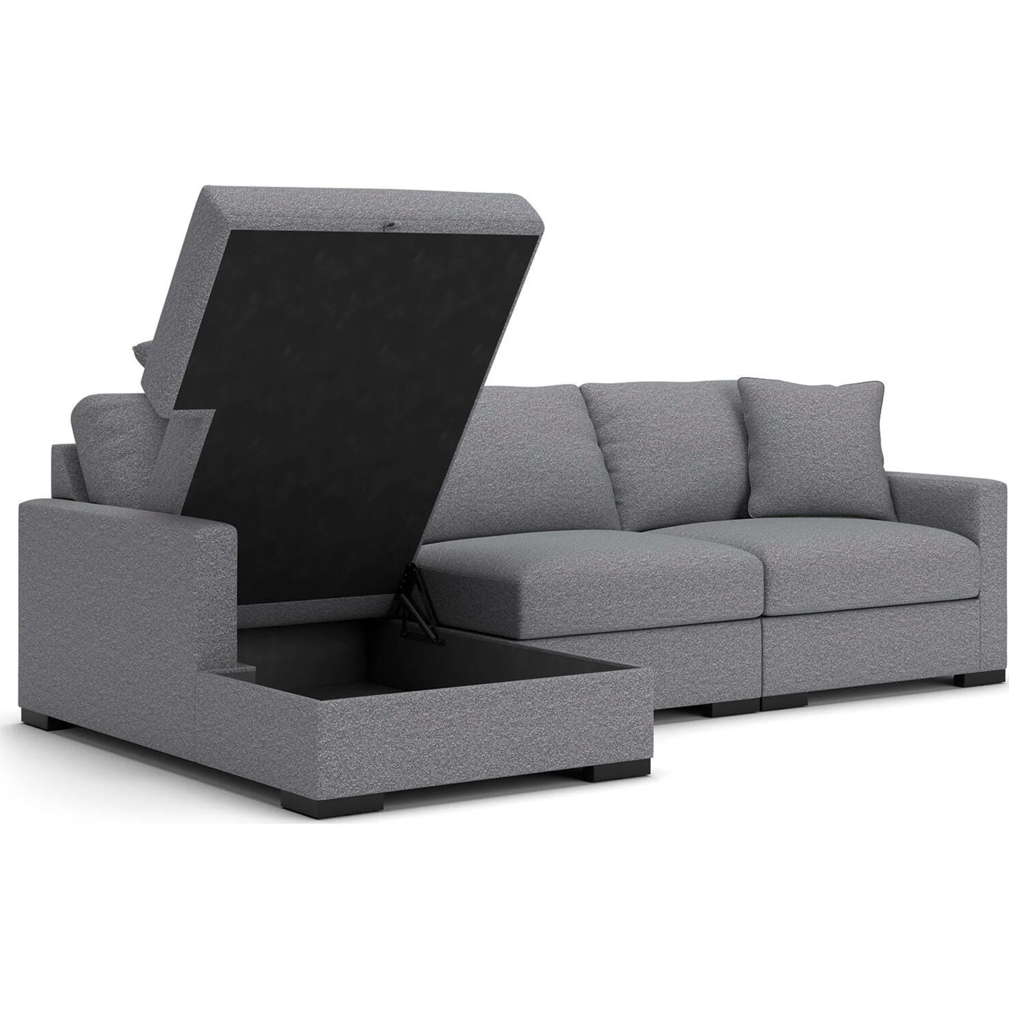 Omaha-Exclusive 3 Piece Sectional with Storage Chaise - Image 3