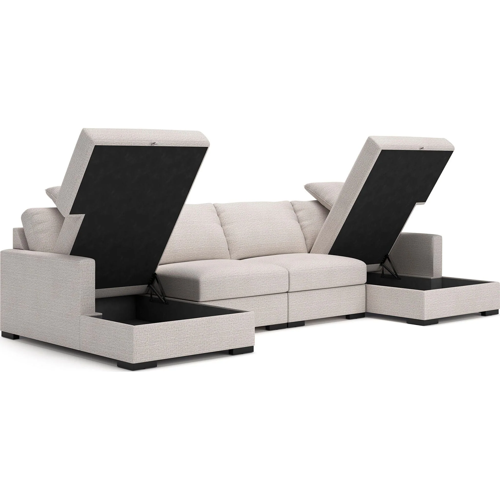 Omaha-Exclusive 4 Piece Double Chaise Sectional with Storage - Image 5