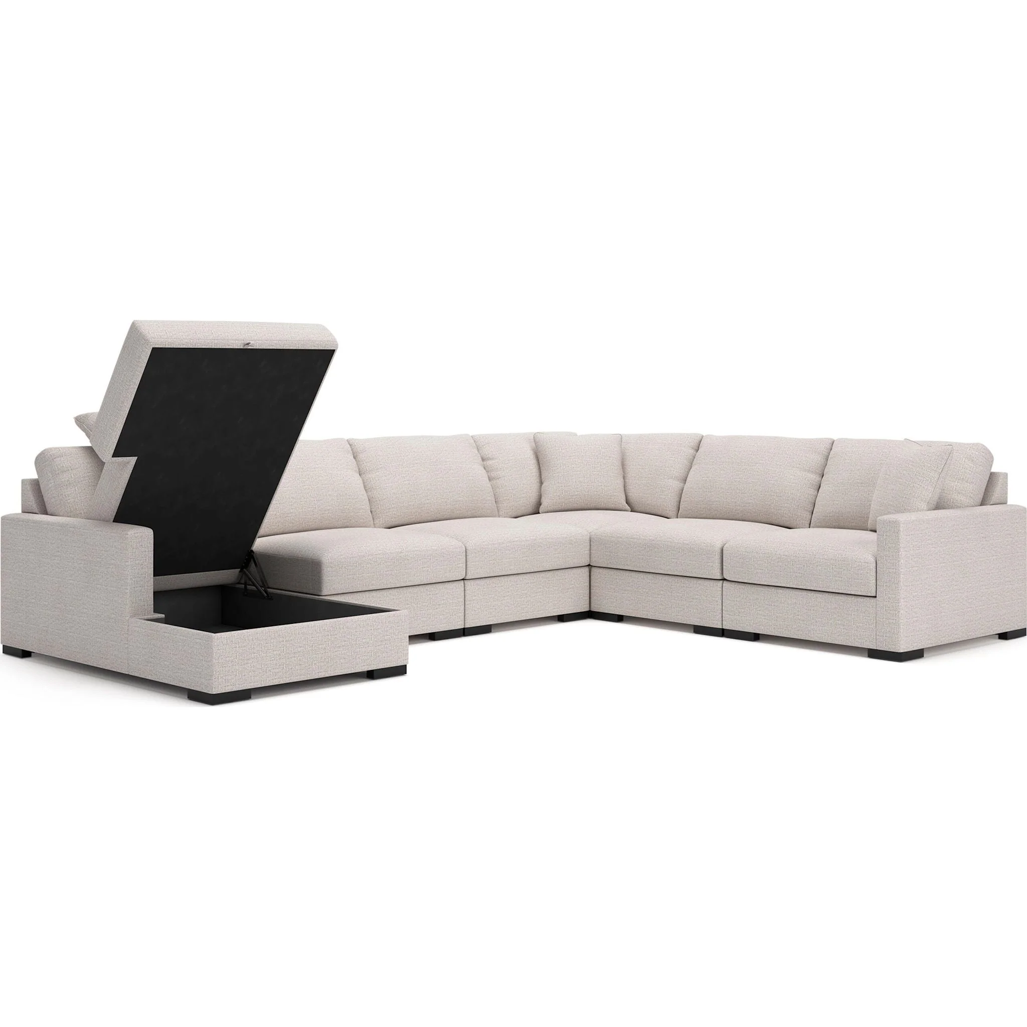 Omaha-Exclusive 6 Piece Sectional with Storage Chaise - Image 2
