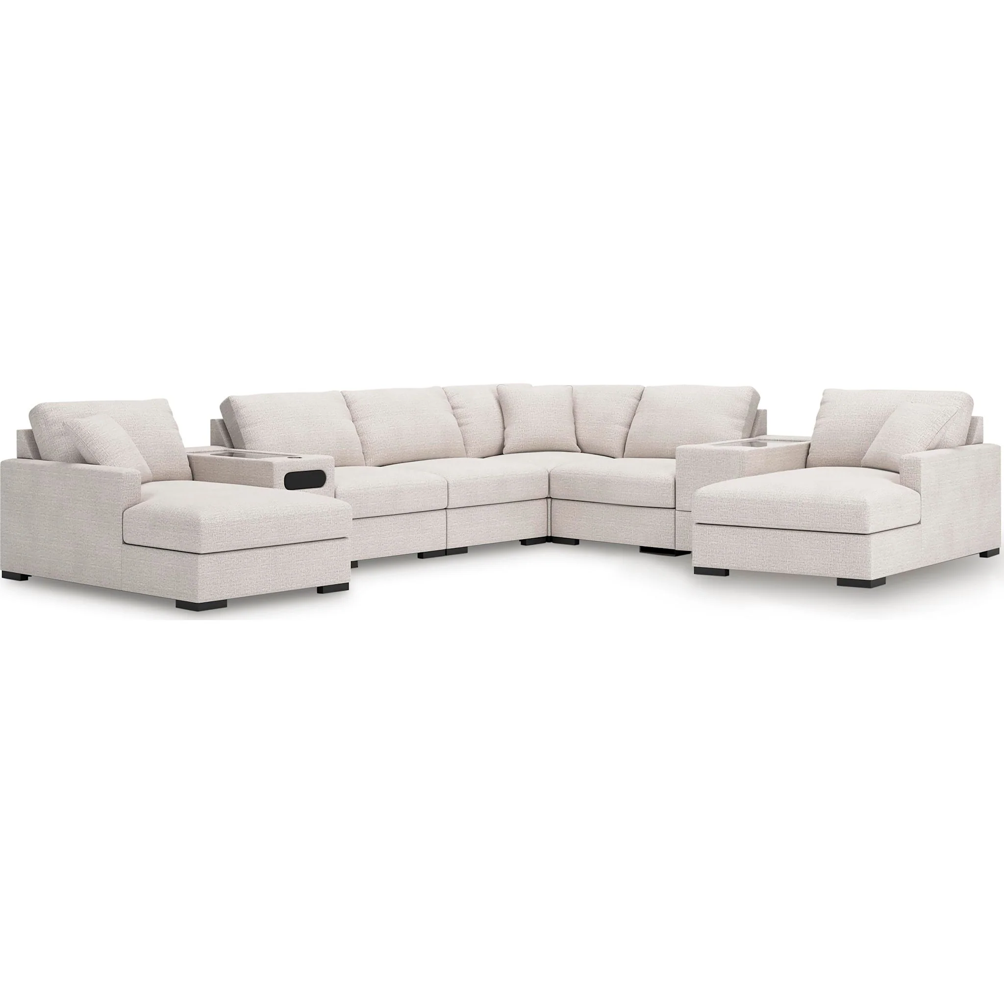 Omaha-Exclusive 8 Piece Modular Sectional with Dual Chaise. Audio System and Storage - Image 76