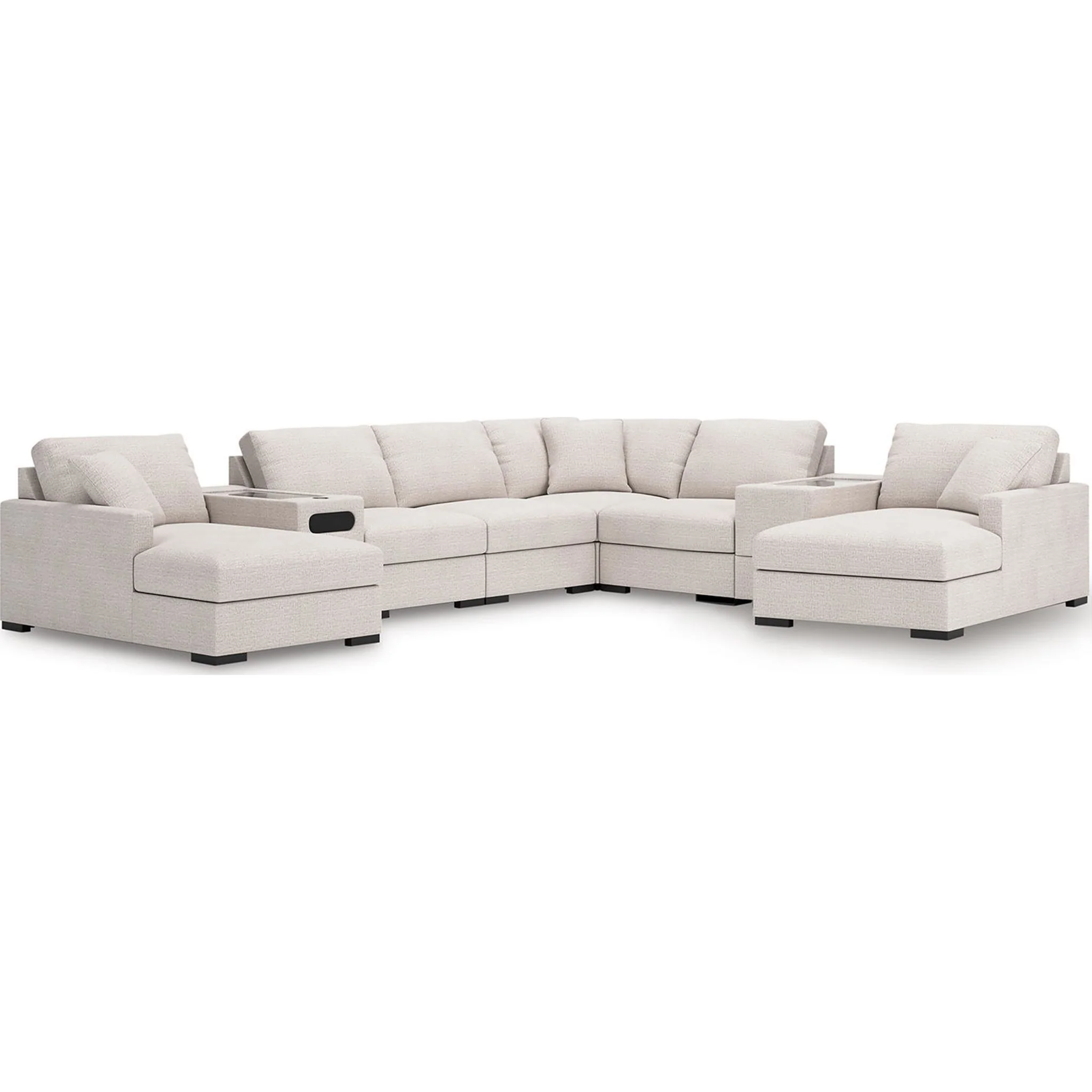 Omaha-Exclusive 8 Piece Modular Sectional with Dual Chaise. Audio System and Storage - Image 79