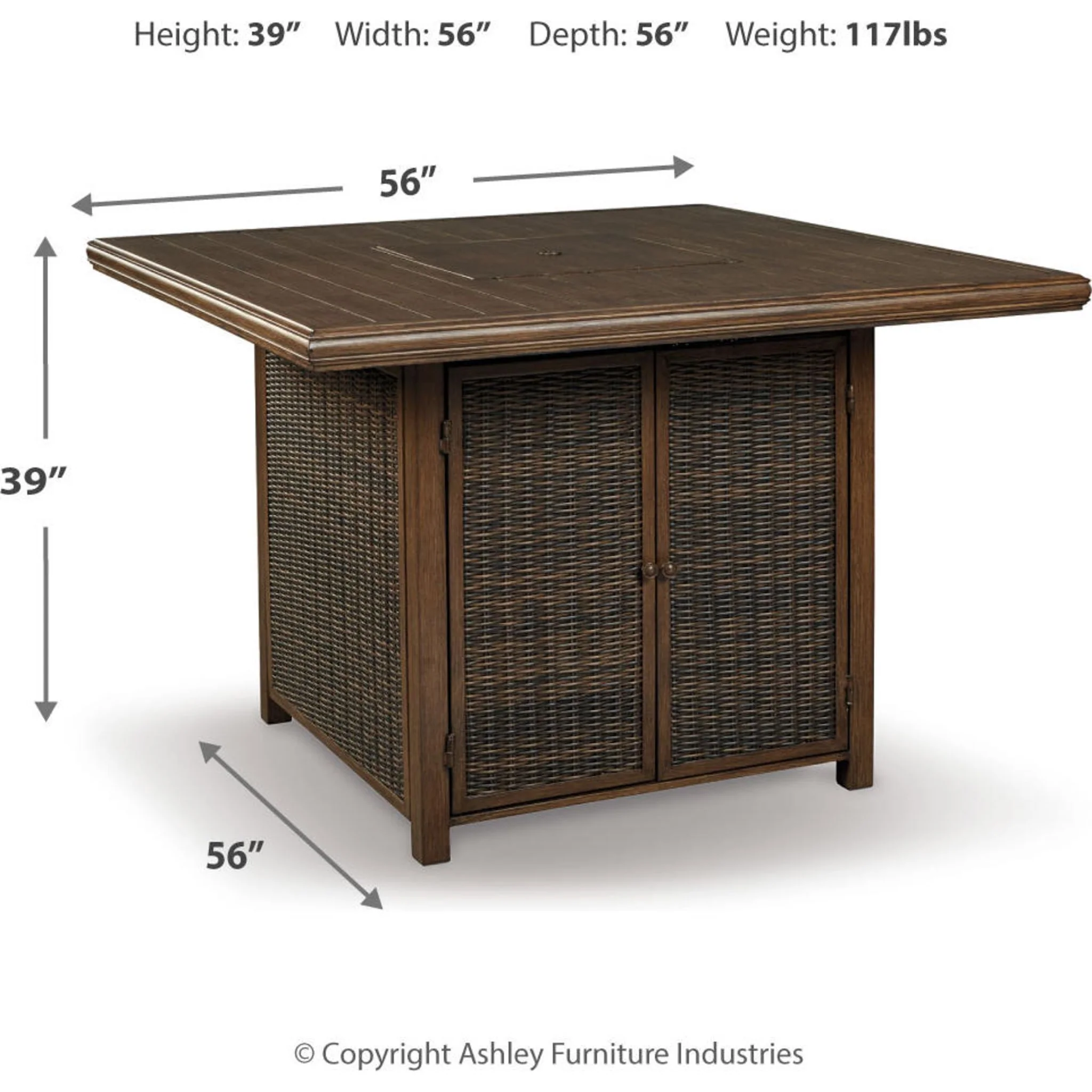 Paradise Trail Outdoor Bar Table with Fire Pit - Image 21