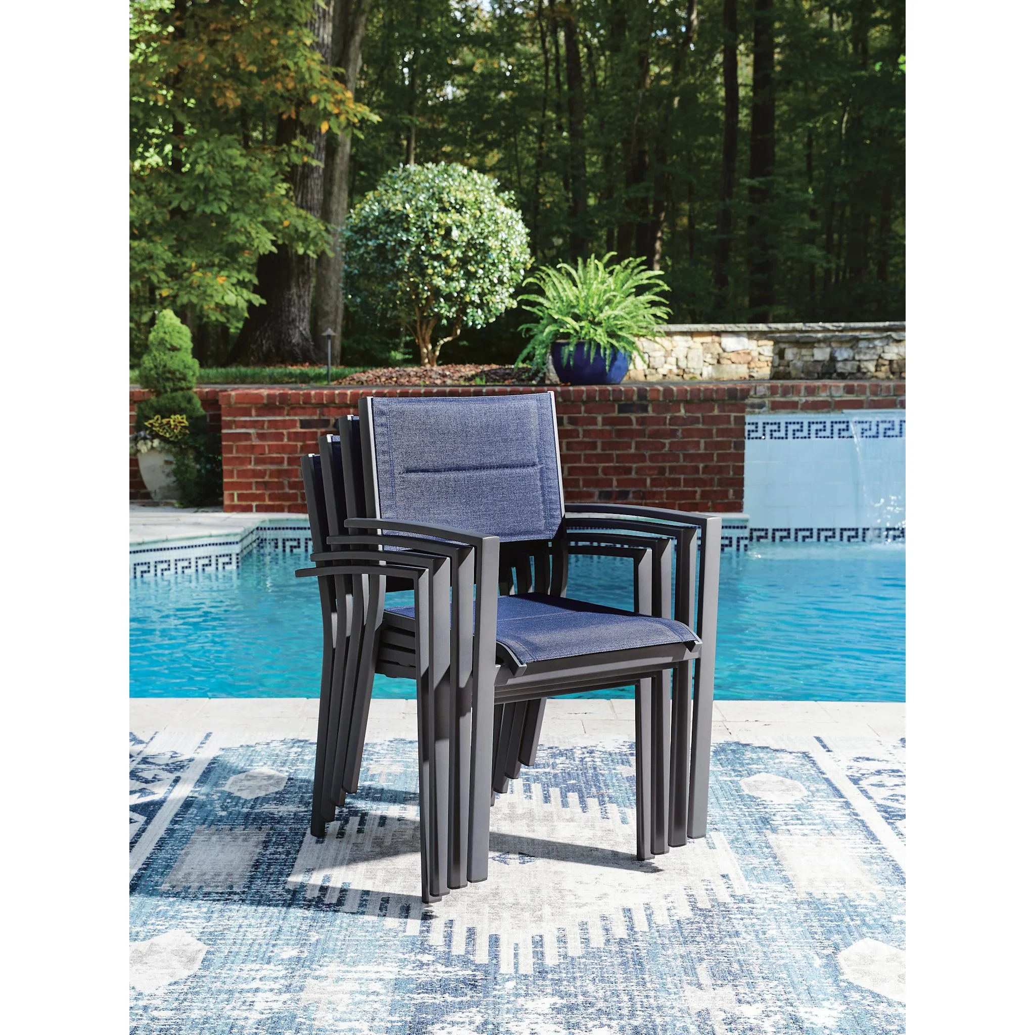 Point Bonita Outdoor Sling Arm Chair (Set of 4) - Image 7