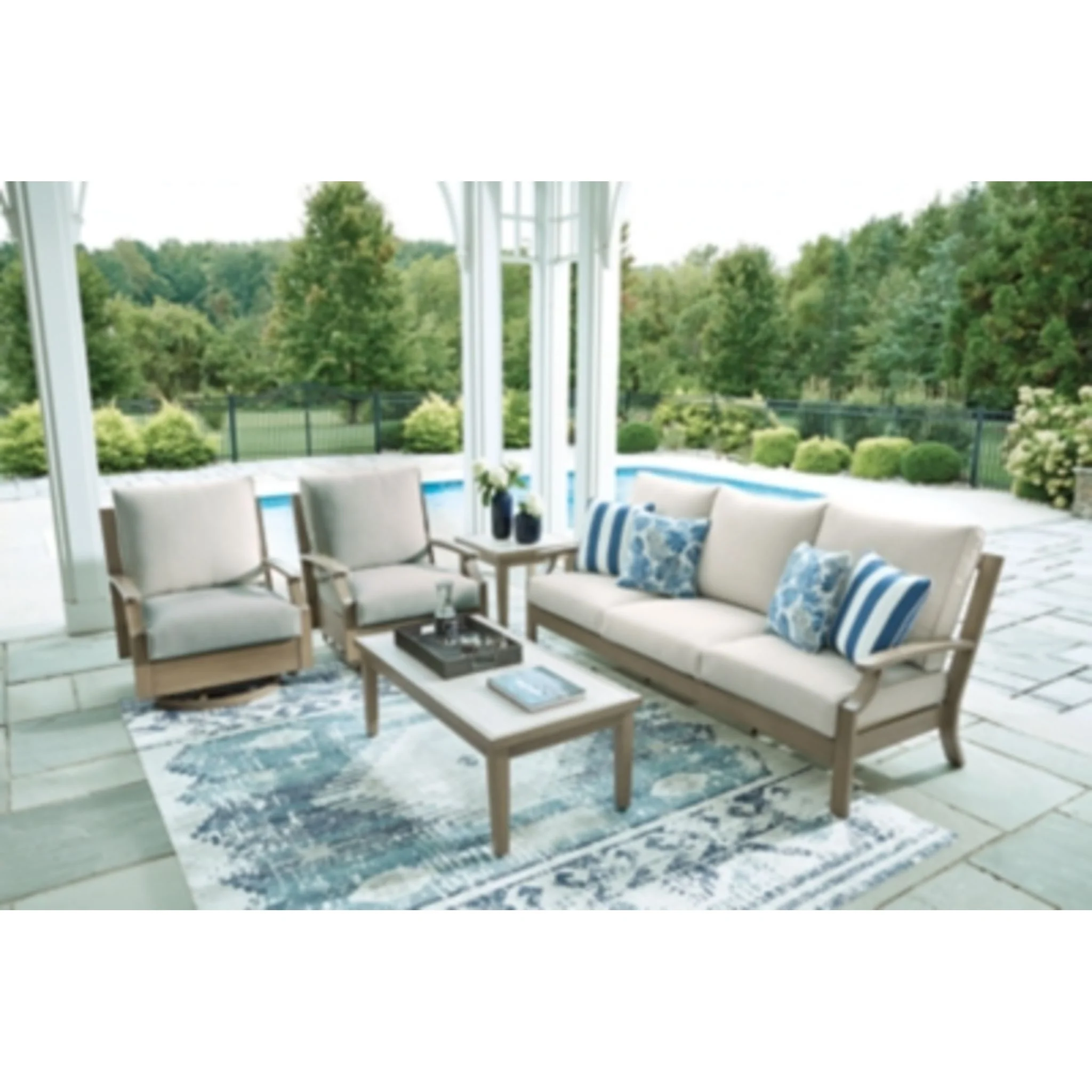 Rainier Ranch Outdoor Swivel Glider Chair with Cushion - Image 37