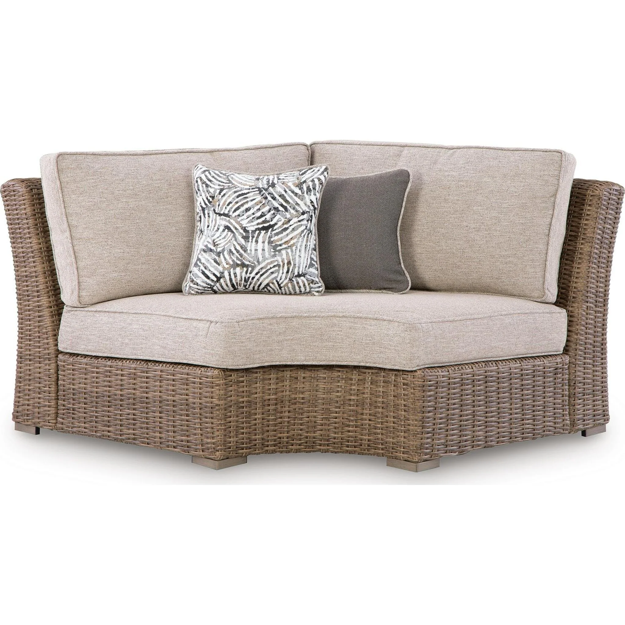 Revare Beach Outdoor Modular Curved Corner Chair with Cushion - Image 6