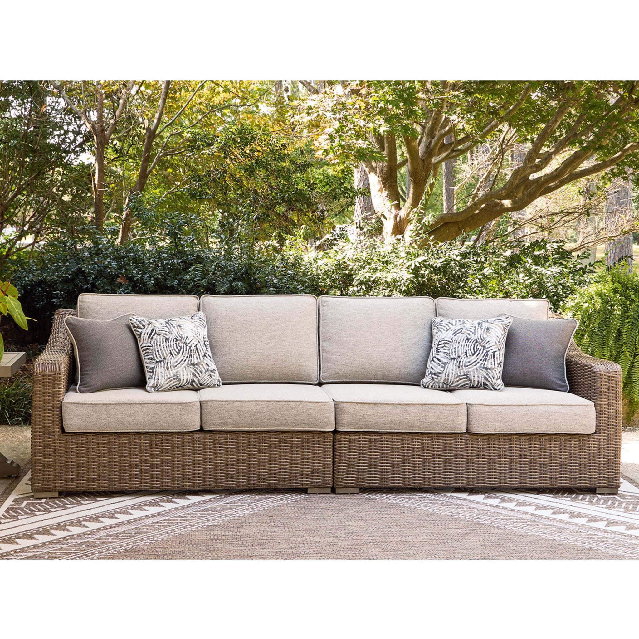 Revare Beach Outdoor Modular Left and Right Arm Loveseat with Cushion - Image 2