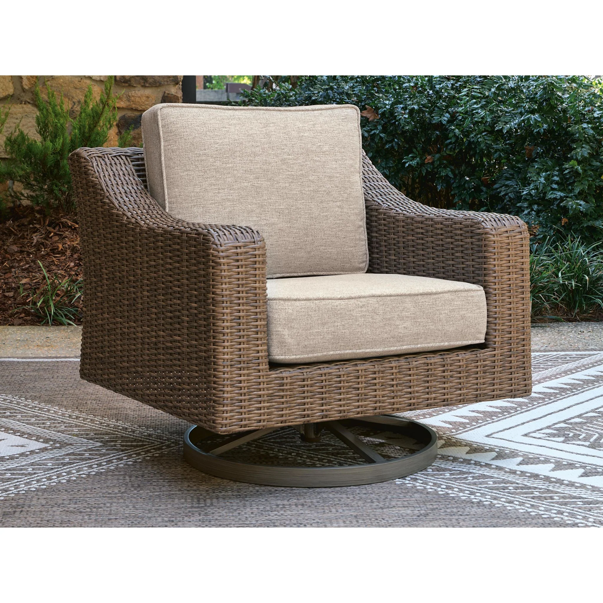 Revare Beach Swivel Lounge Chair with Cushion - Image 23