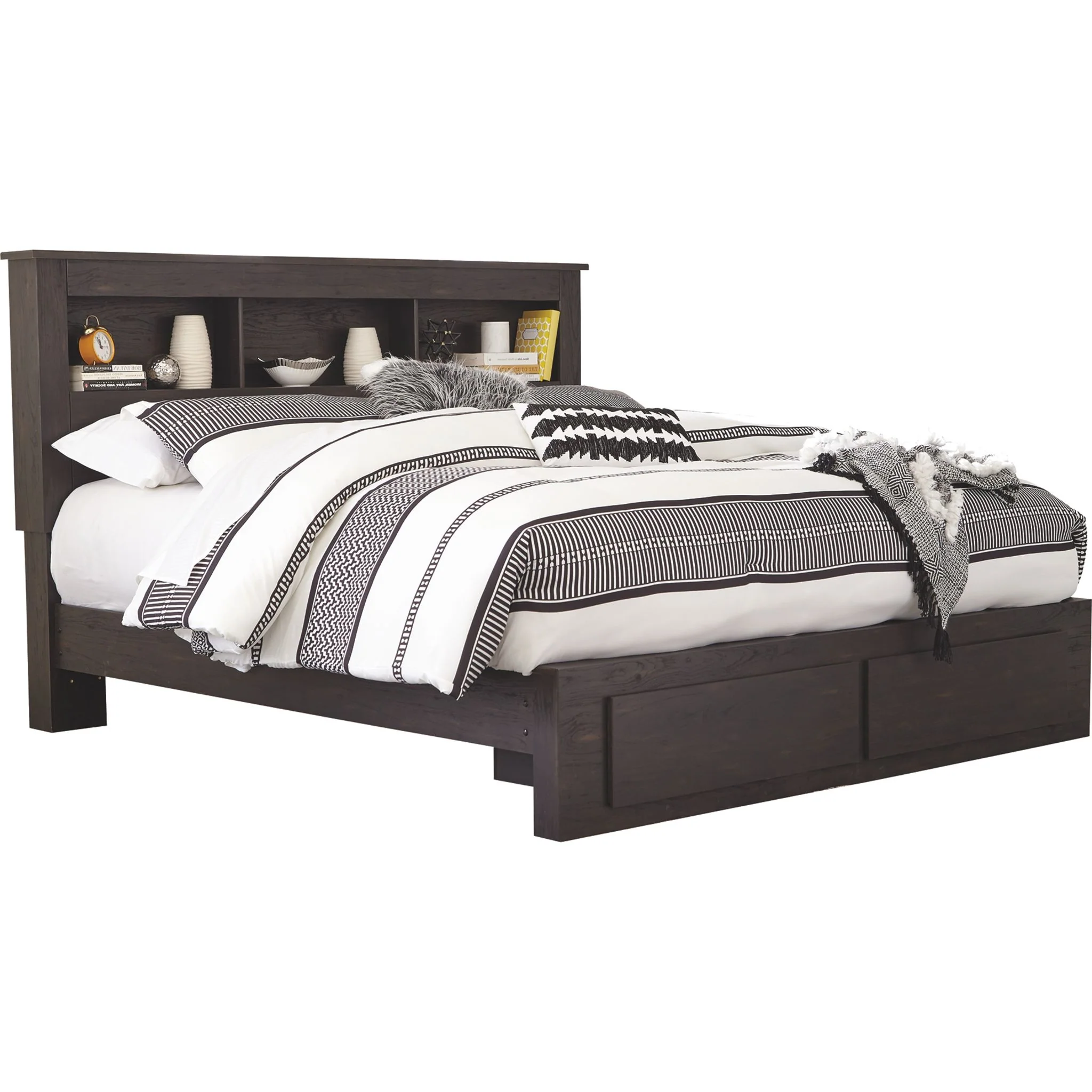 Reylow 3 Piece King Bookcase Bed w/Storage Footboard - Image 2