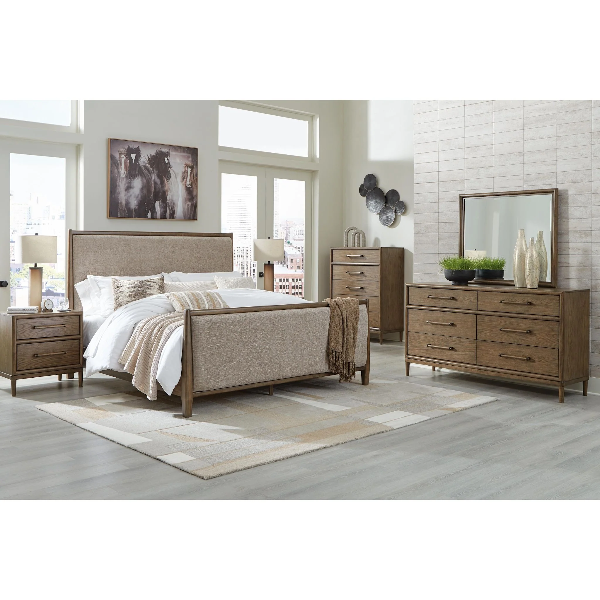 Roanhowe-Exclusive 5 Piece Upholstered Bedroom - Image 47