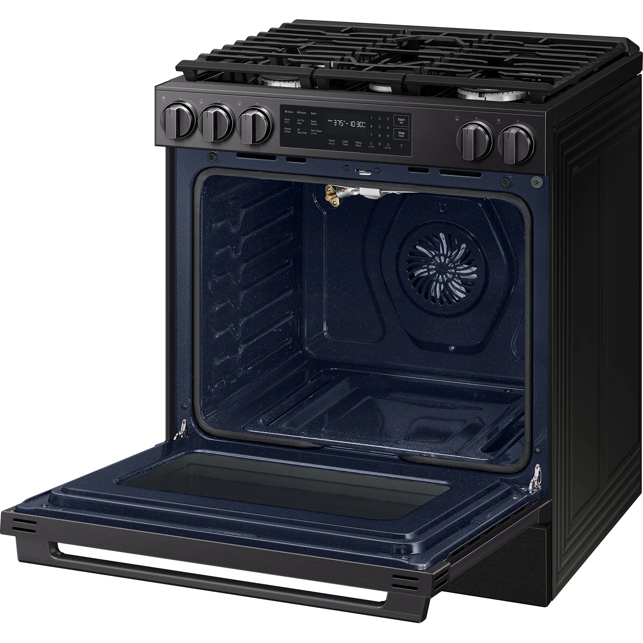 Samsung 80 Series Gas Slide-in Range with True Convection Oven - Matte Black Stainless Steel (NSG80H60SEAA) - Image 5