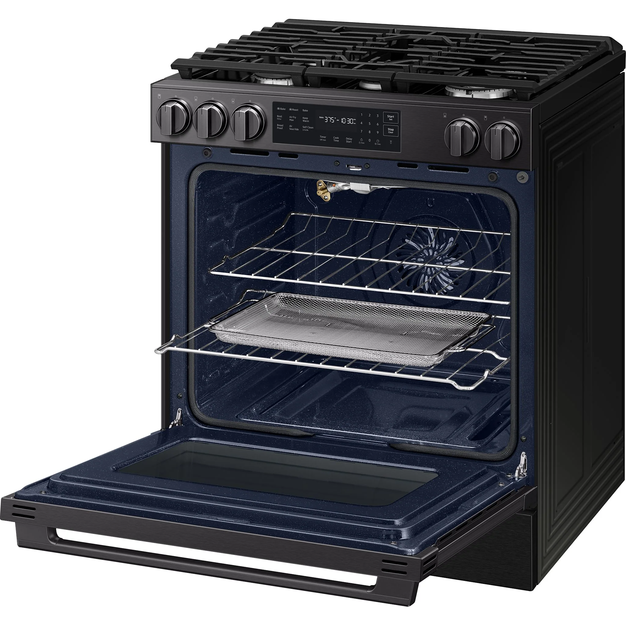 Samsung 80 Series Gas Slide-in Range with True Convection Oven - Matte Black Stainless Steel (NSG80H60SEAA) - Image 6