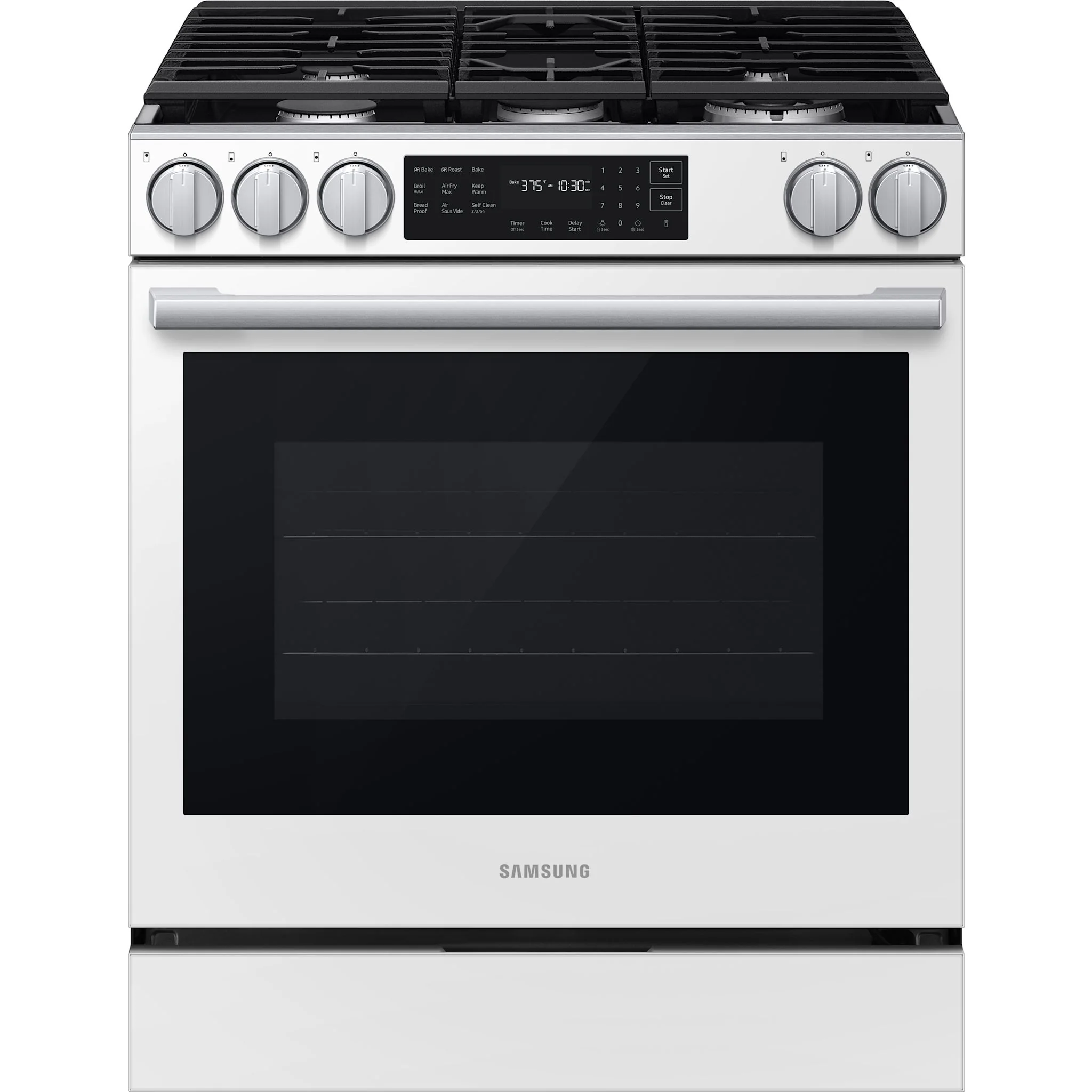 Samsung 80 Series Gas Slide-in Range with True Convection Oven - White Glass (NSG80H60SWAA) - Image 4