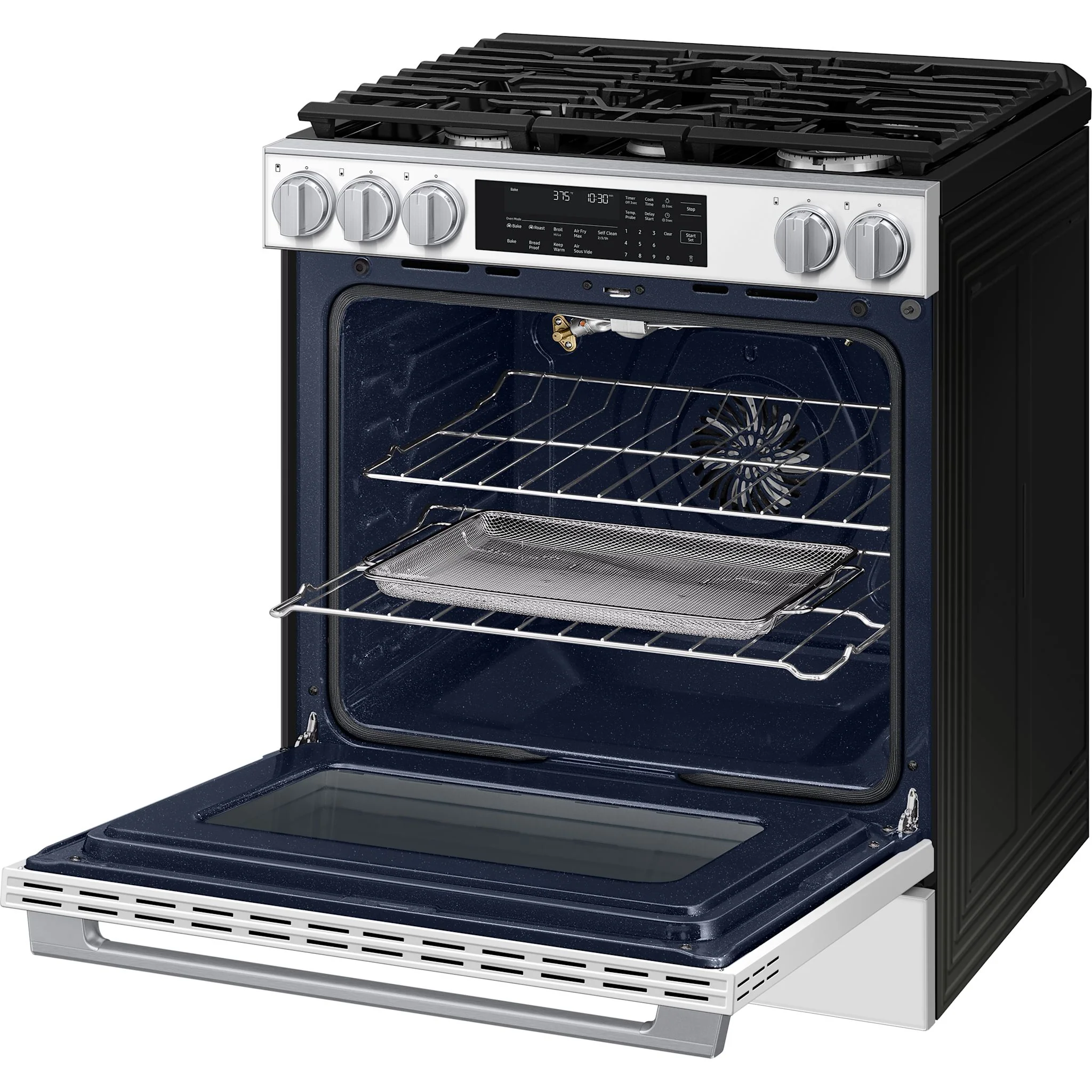 Samsung 90 Series Gas Slide-in Range with Soft Close Door - White Glass (NSG90H60SWAA) - Image 8