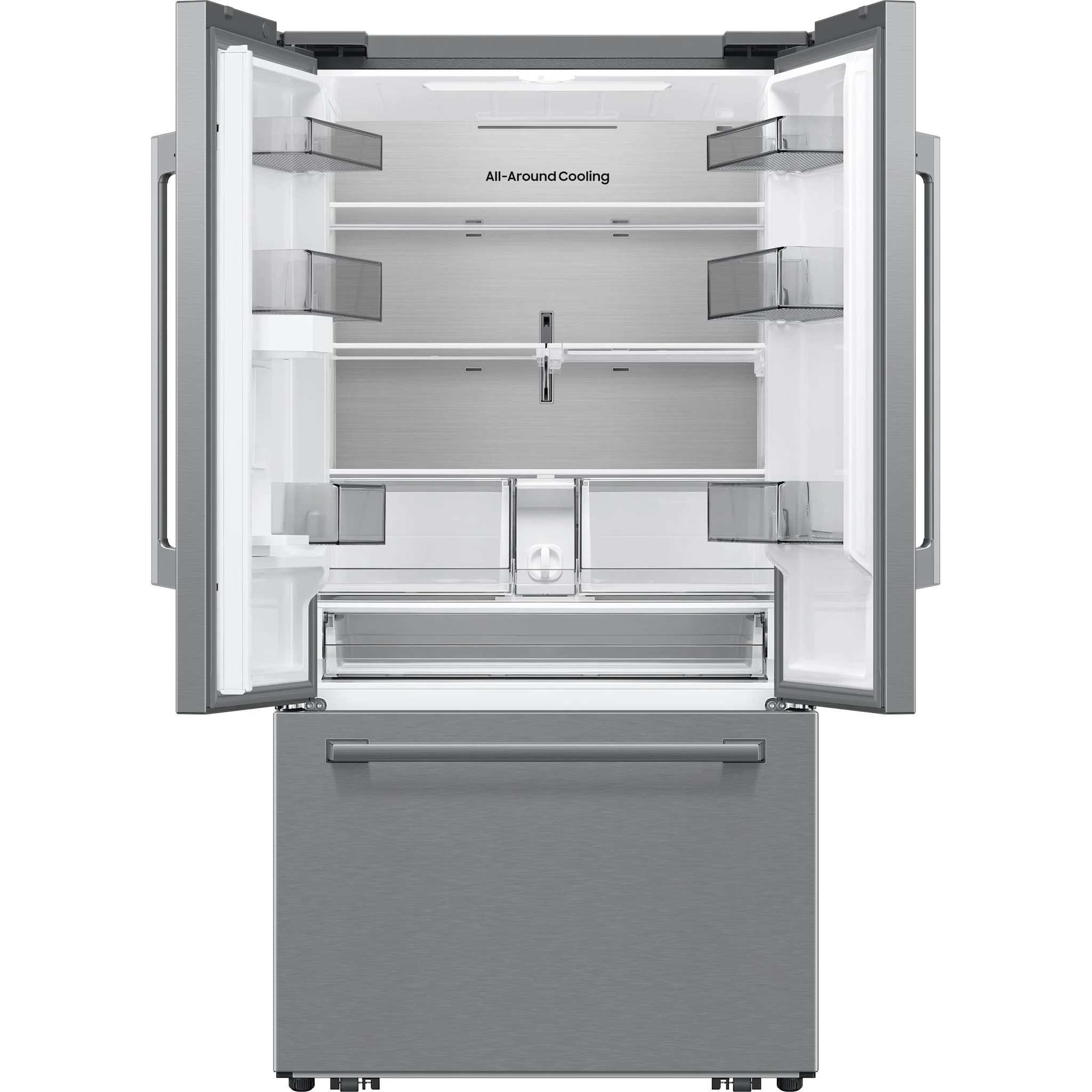 Samsung RF70 Sleek 36" Wide Counter Depth Zero Clearance Fit French Door Refrigerator - Stainless (RF70H25KERAA) - Image 4