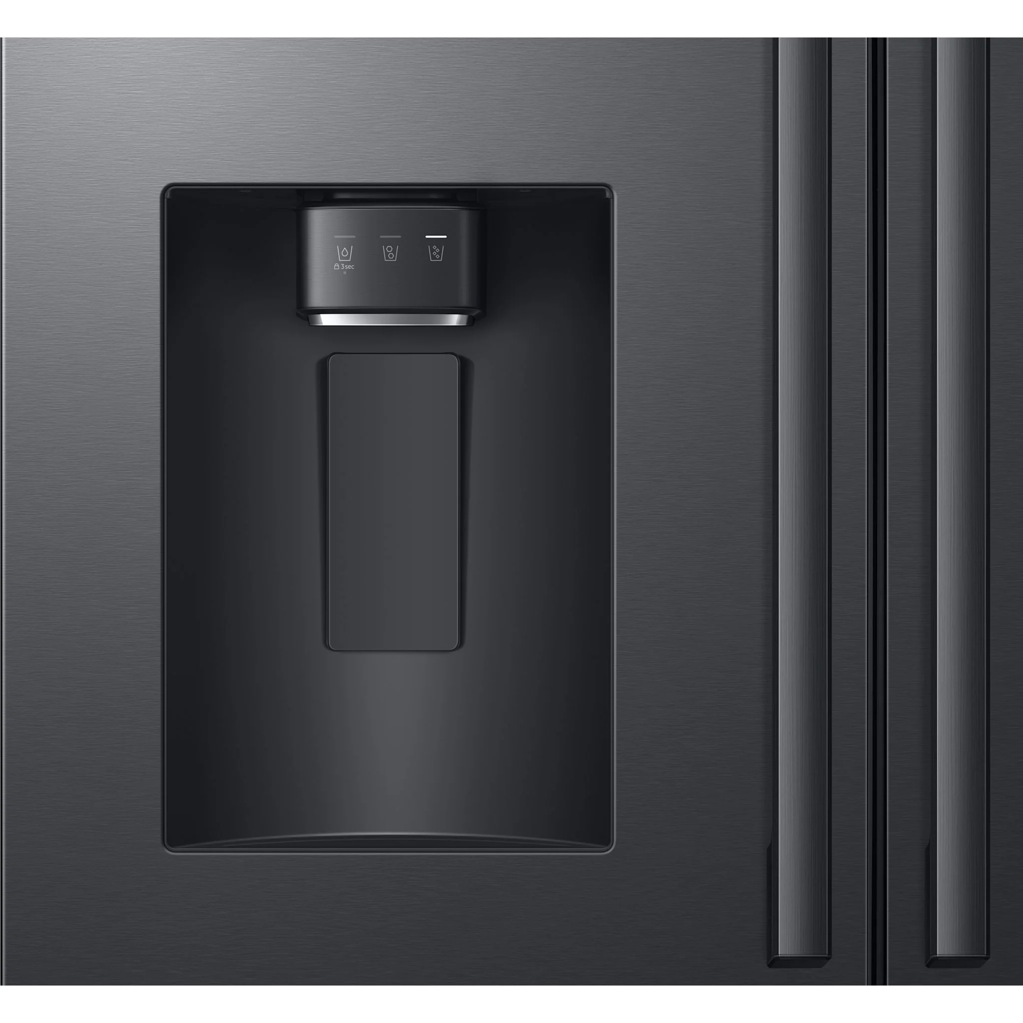 Samsung Bespoke AI 3-Door French Door Refrigerator RF70 Glam Zero Clearance Fit External Water & Ice Dispenser 29 cu.ft. - Matte Black (RF70H30GEEAA) - Image 8