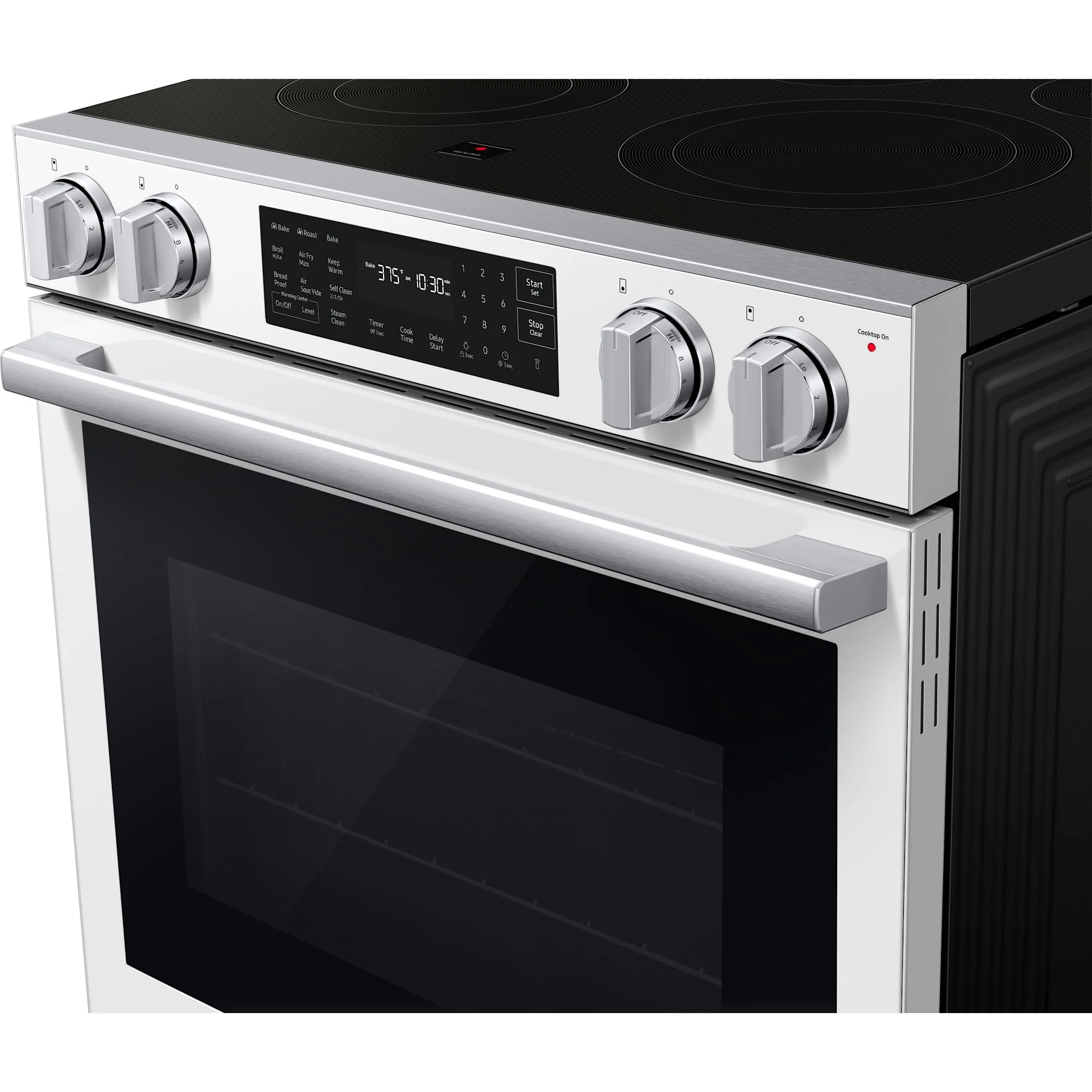 Samsung 80 Series Radiant Slide-in Range with True Convection Oven - White Glass (NSE80H63SWAC) - Image 3