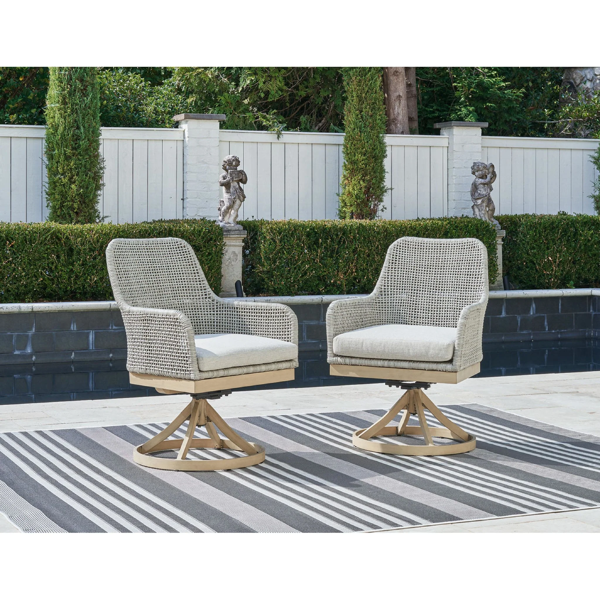 Seton Creek Outdoor Swivel Chair (set of 2) - Image 13