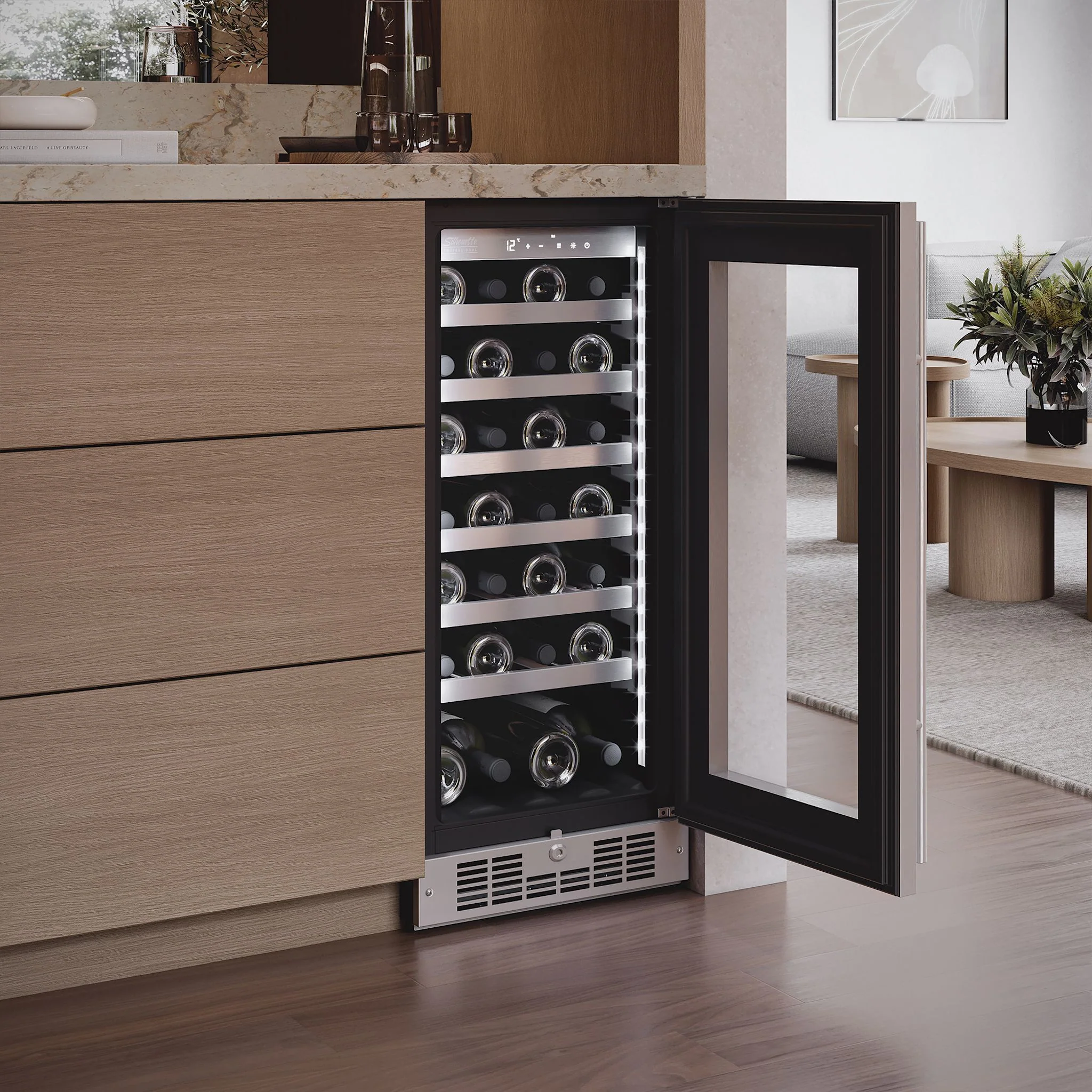 Silhouette Pro – 28 Bottle Built-In Wine Cellar -Stainless Steel (SPRWC031D1SS) - Image 7