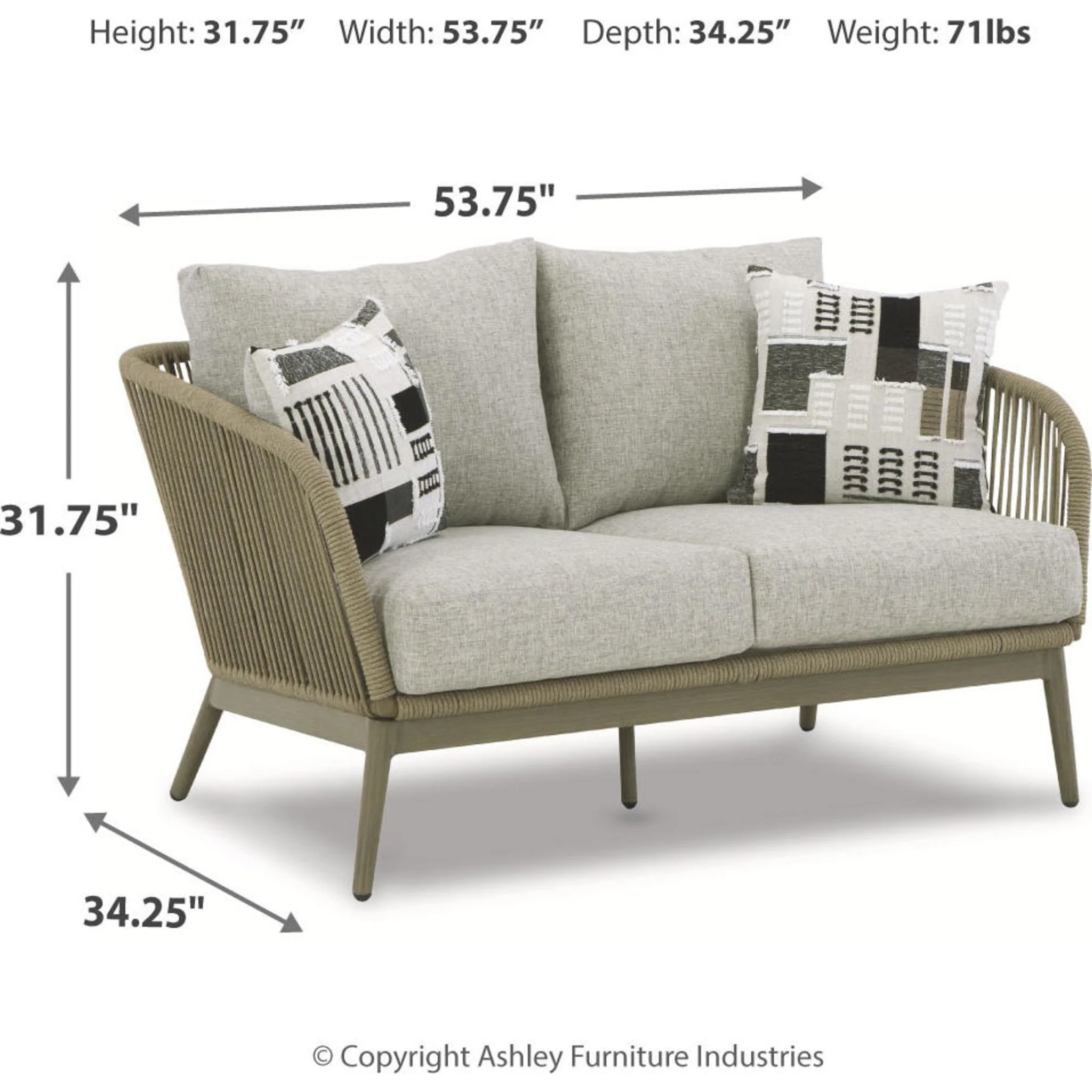 Swiss Valley Outdoor Loveseat with Cushion - Image 11