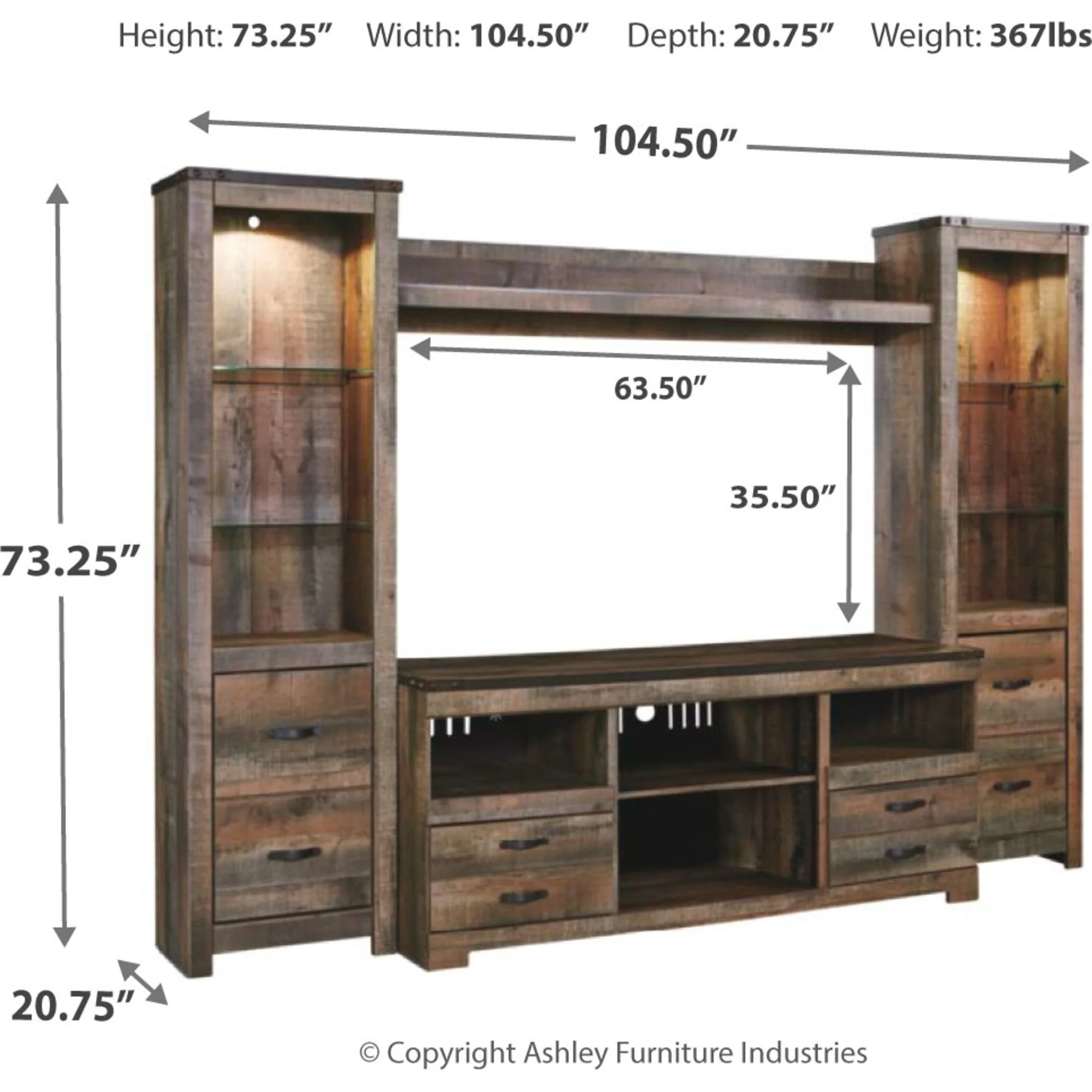 Trinell 4 Piece Entertainment Unit - Image 3