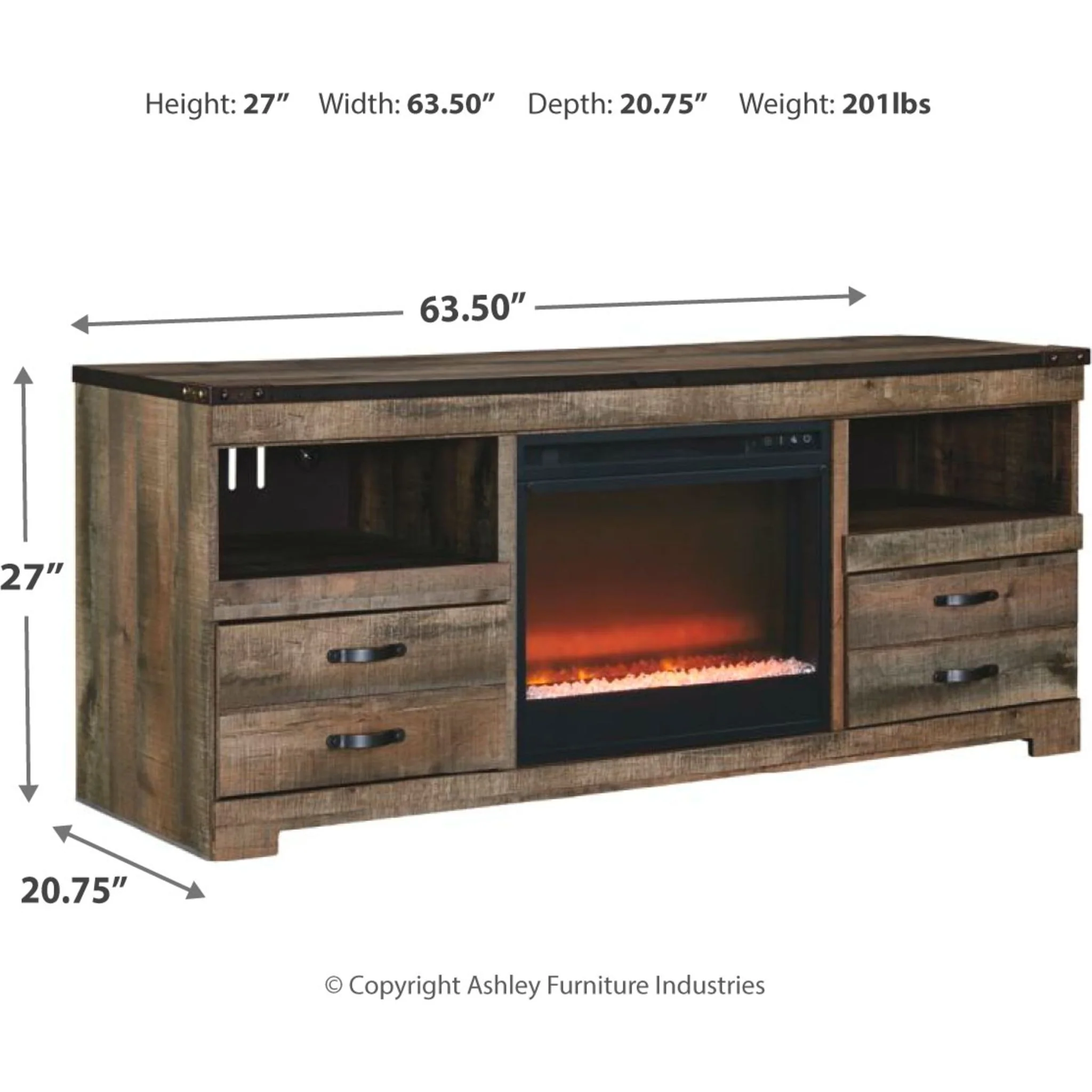 Trinell TV Stand with Fireplace - Image 5