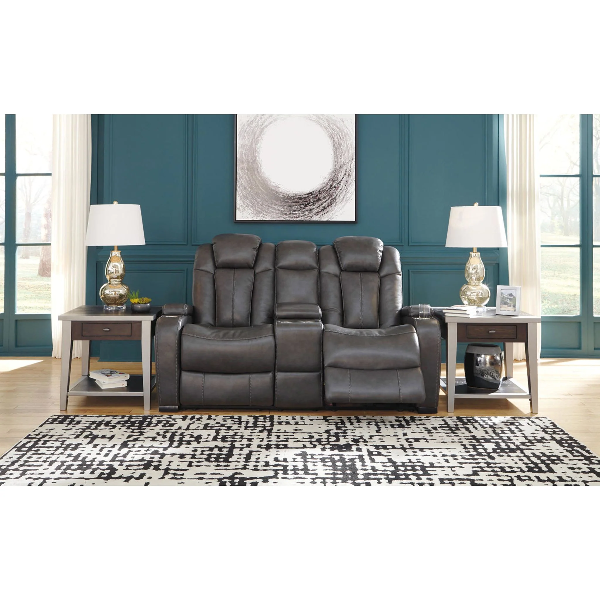 Turbulance Power Reclining Loveseat with Console and Adj Head - Image 11